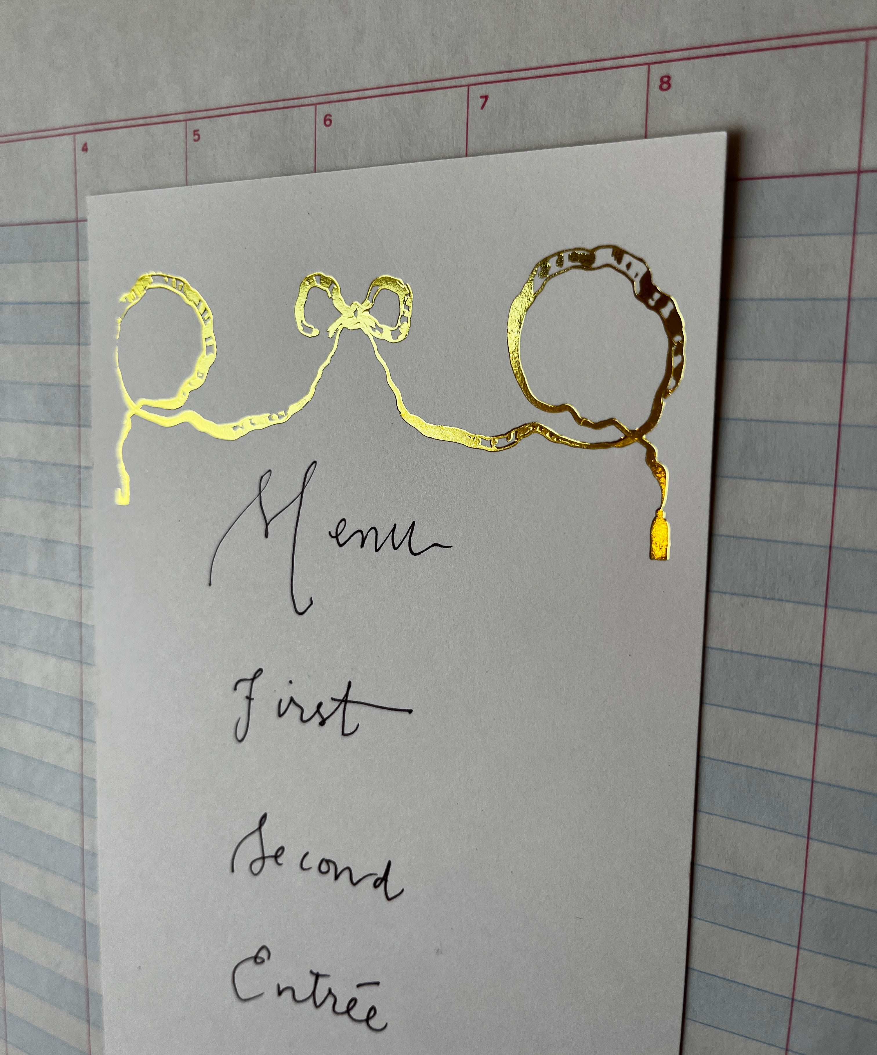 Bow Scroll Foil Pressed Notecards - PARCEL