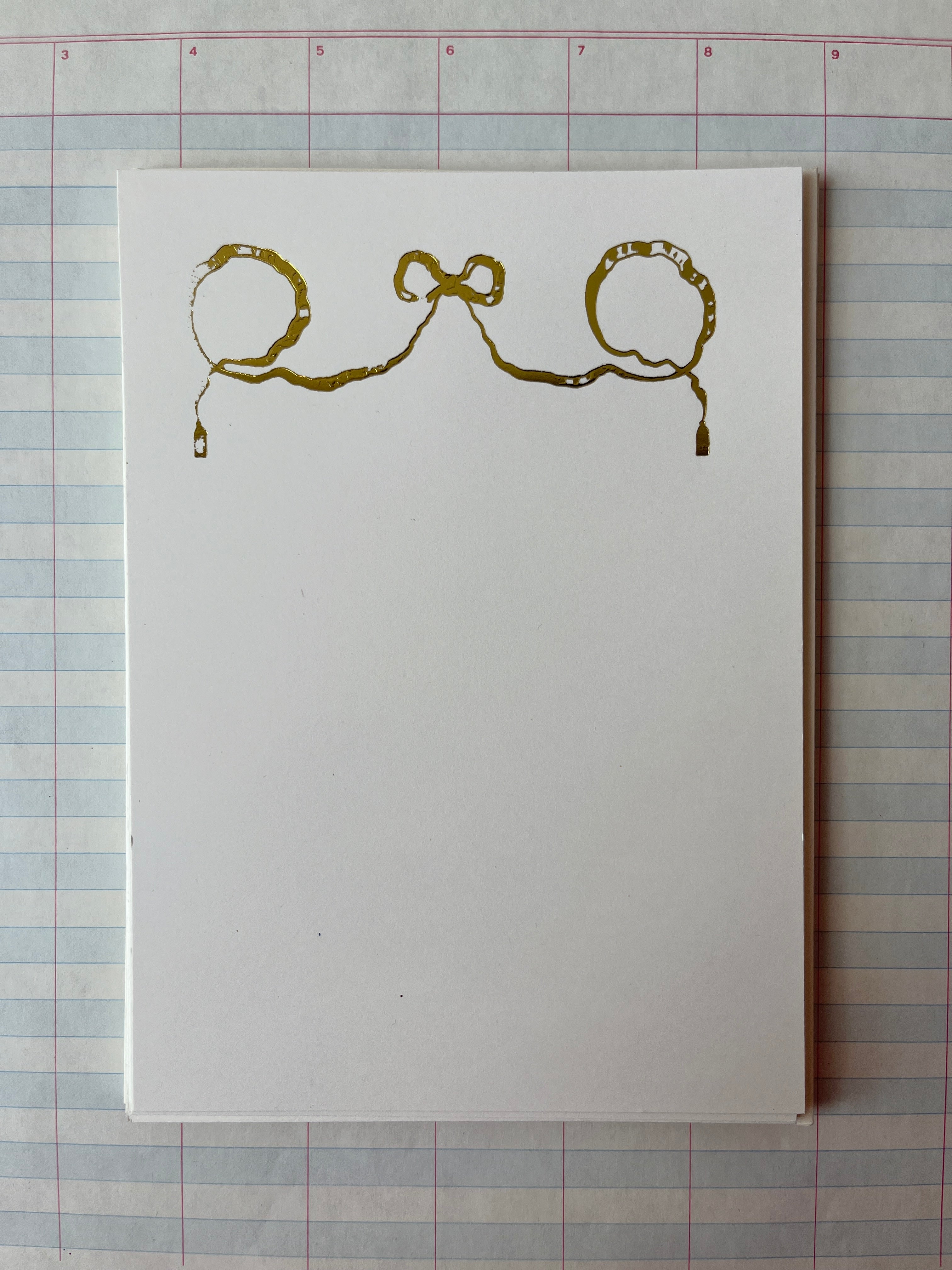 Bow Scroll Foil Pressed Notecards - PARCEL