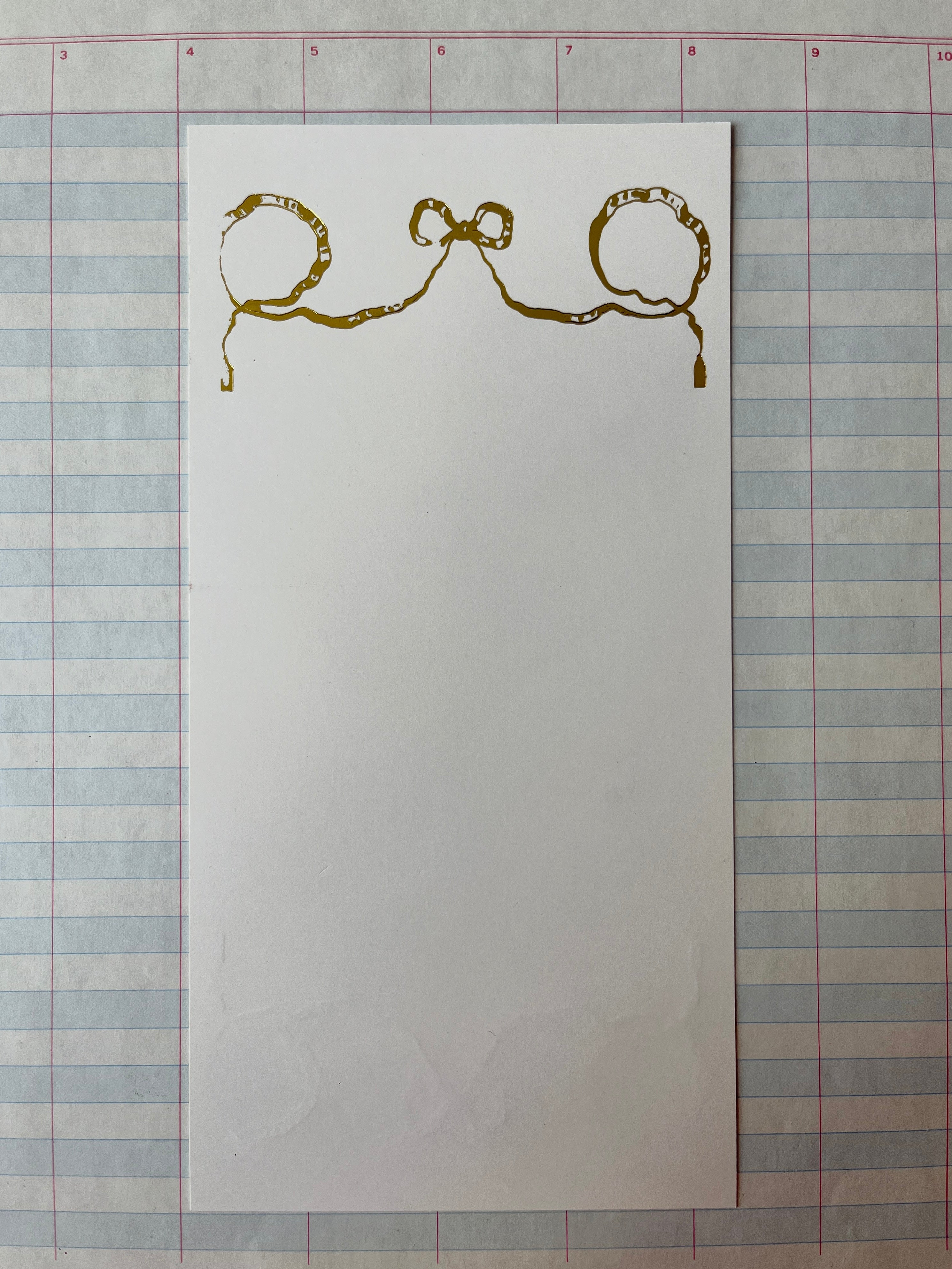 Bow Scroll Foil Pressed Notecards - PARCEL