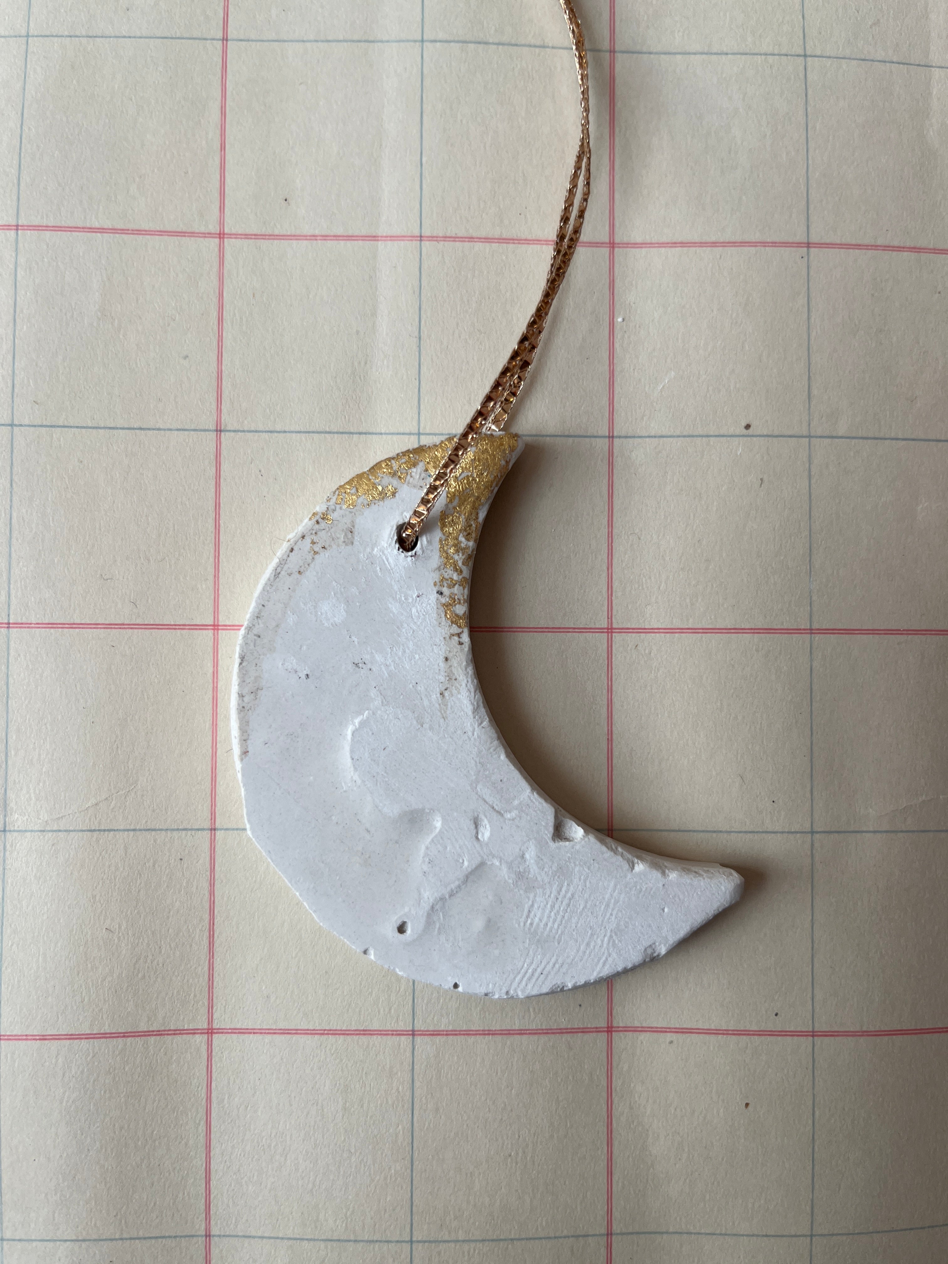 Handmade Plaster Moon Ornament - PARCEL