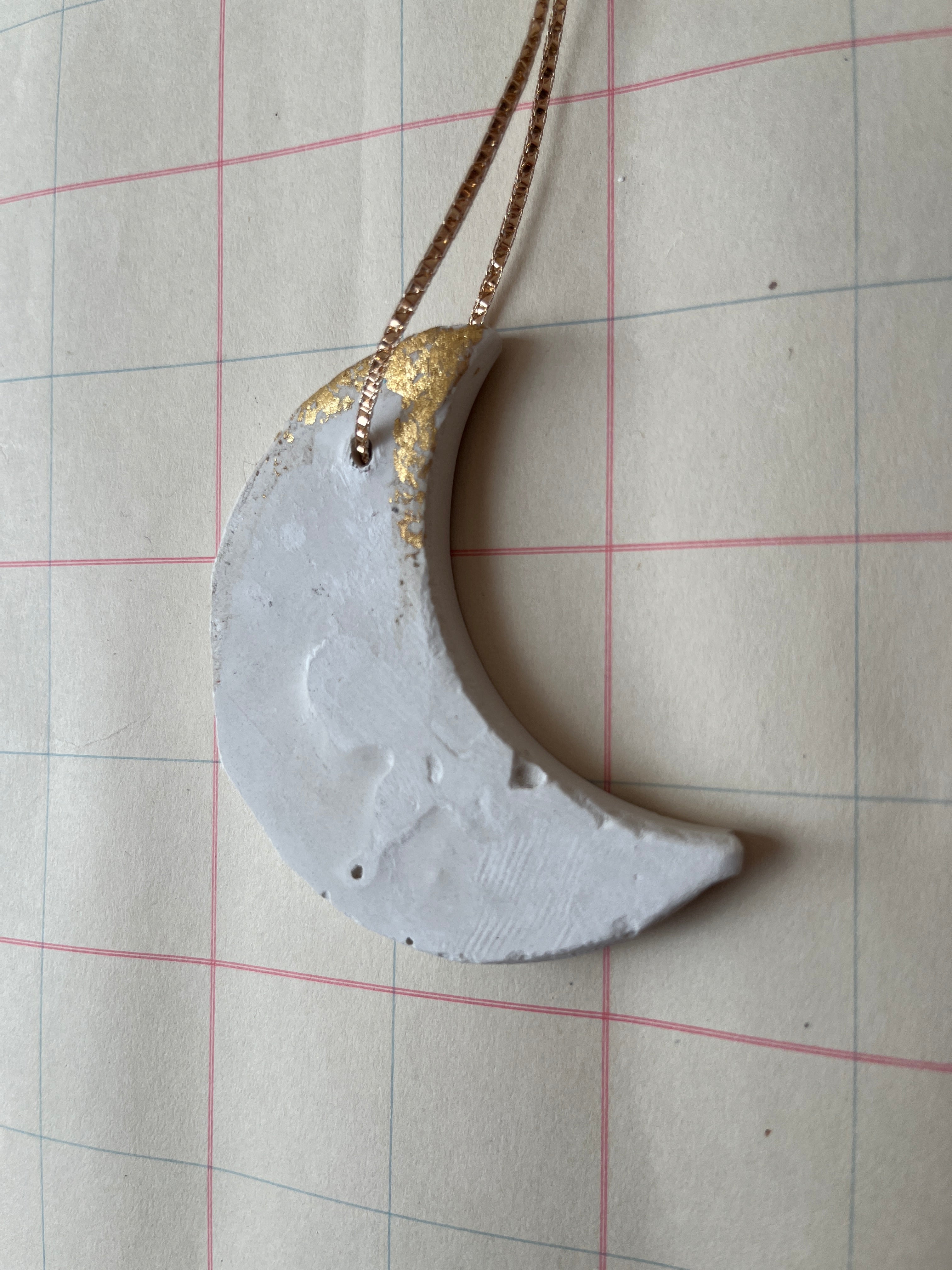 Handmade Plaster Moon Ornament - PARCEL
