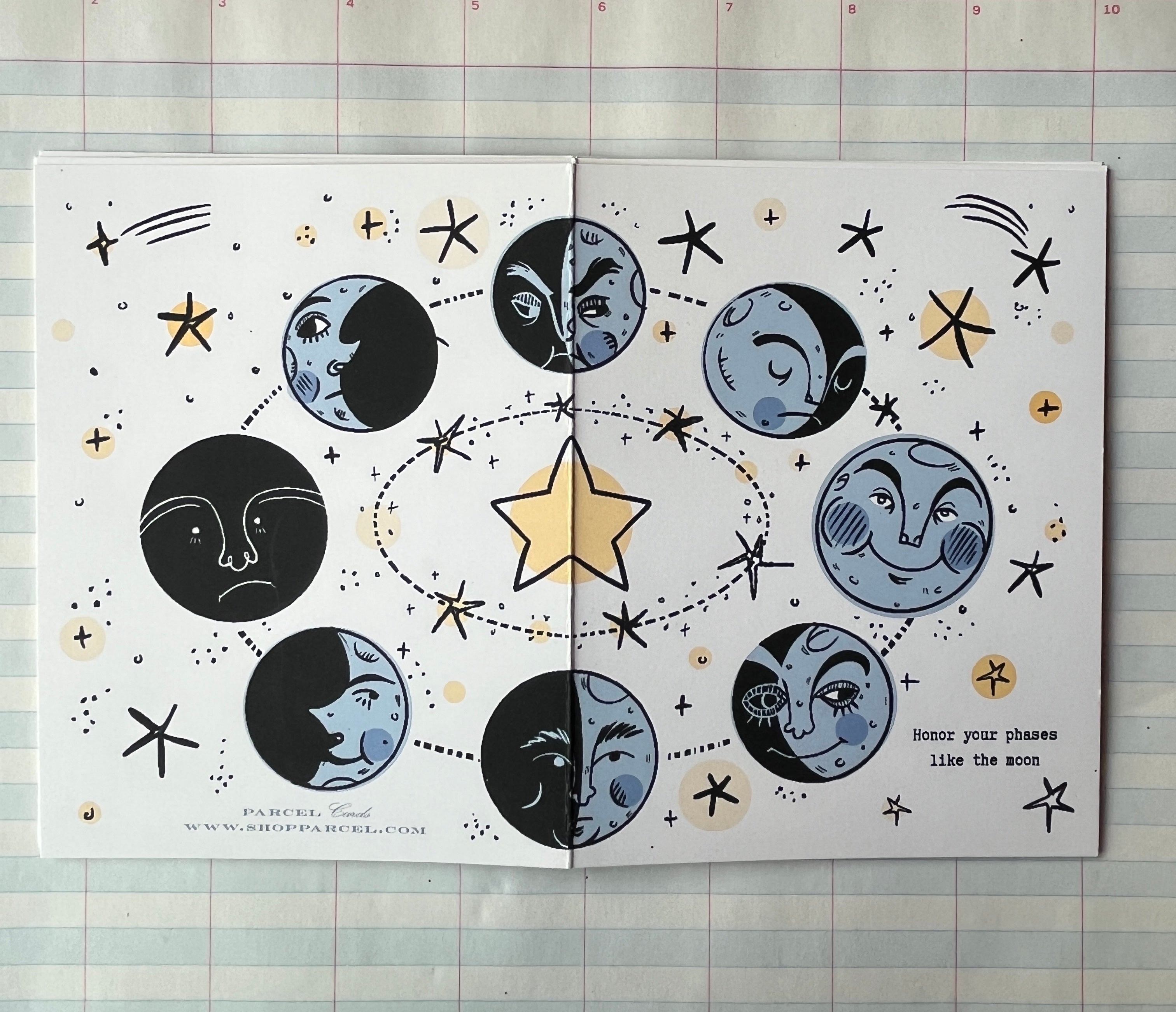 Suns, Moons, Stars and Clouds Greeting Cards - PARCEL