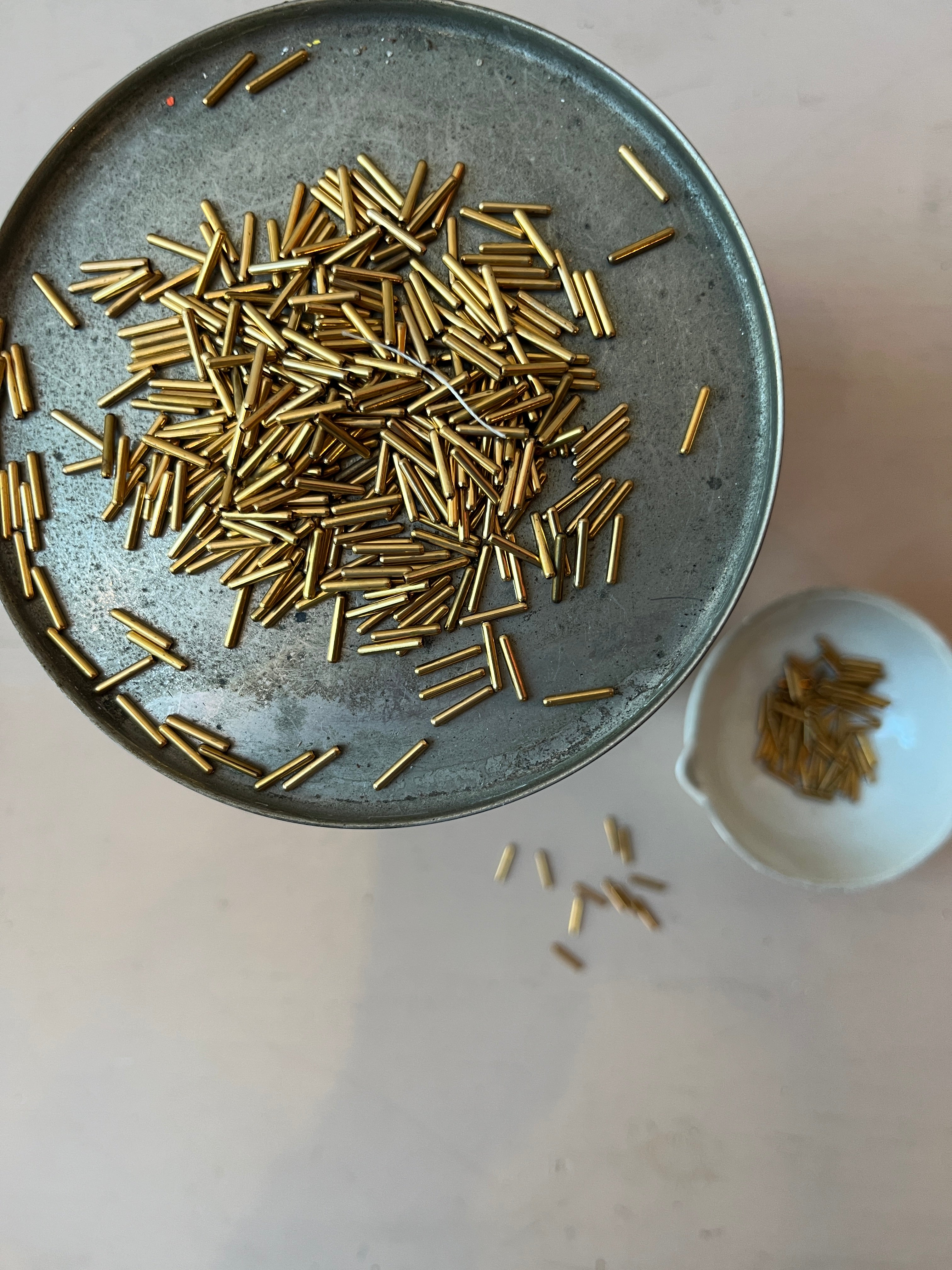 Gold Metal Tubular Beads - PARCEL