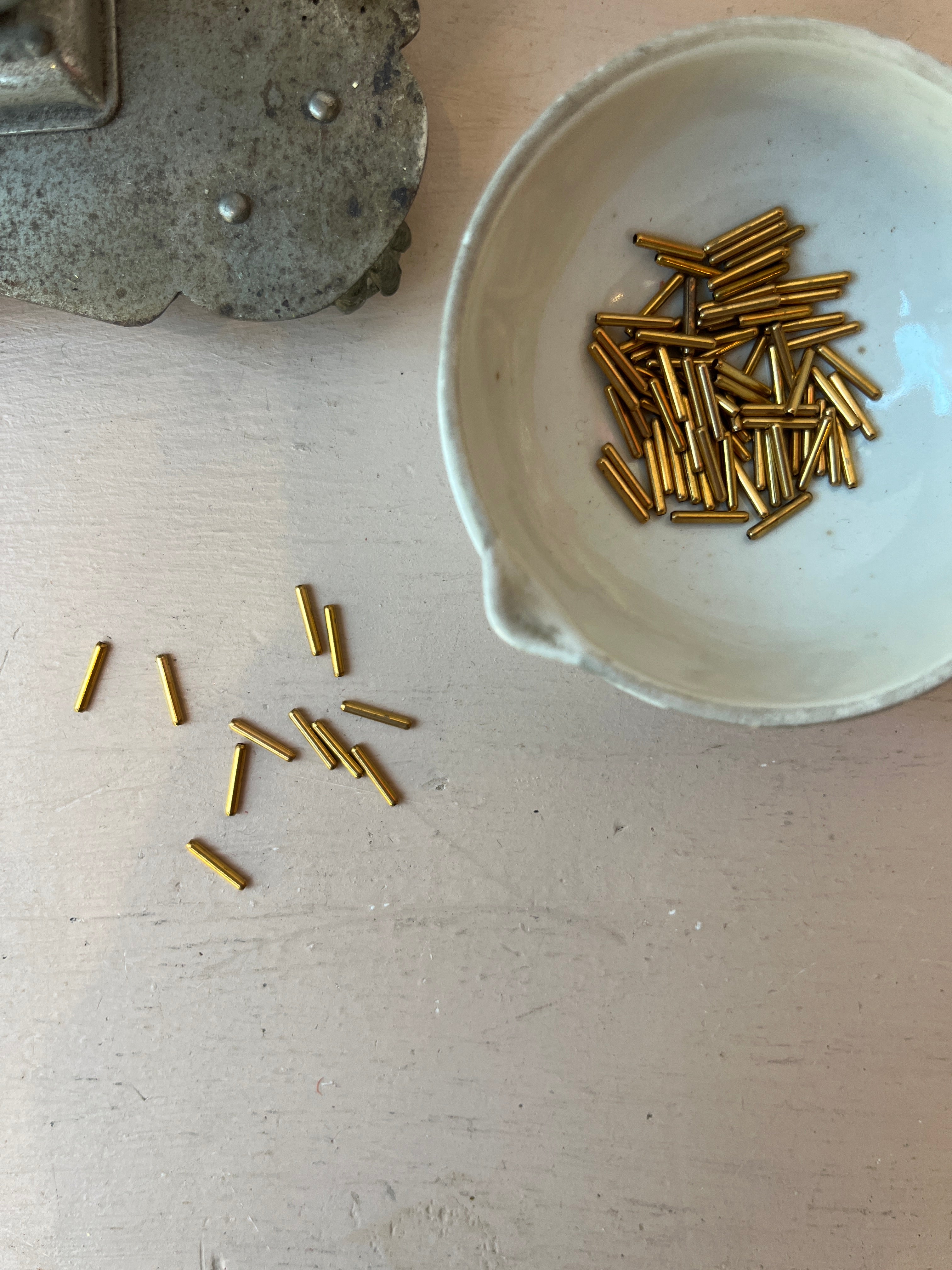 Gold Metal Tubular Beads - PARCEL