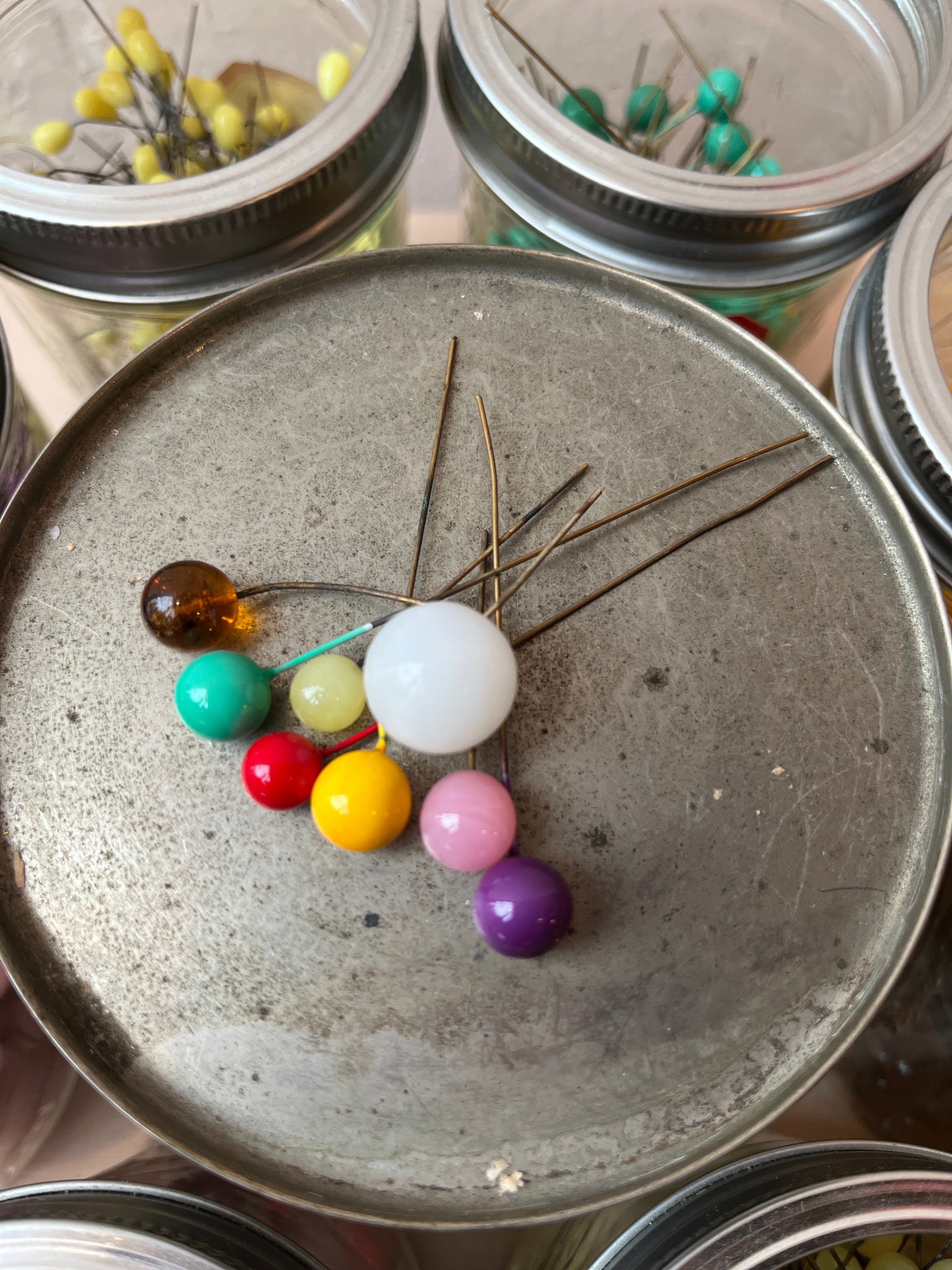 Glass Head Wired Millinery Pins - PARCEL