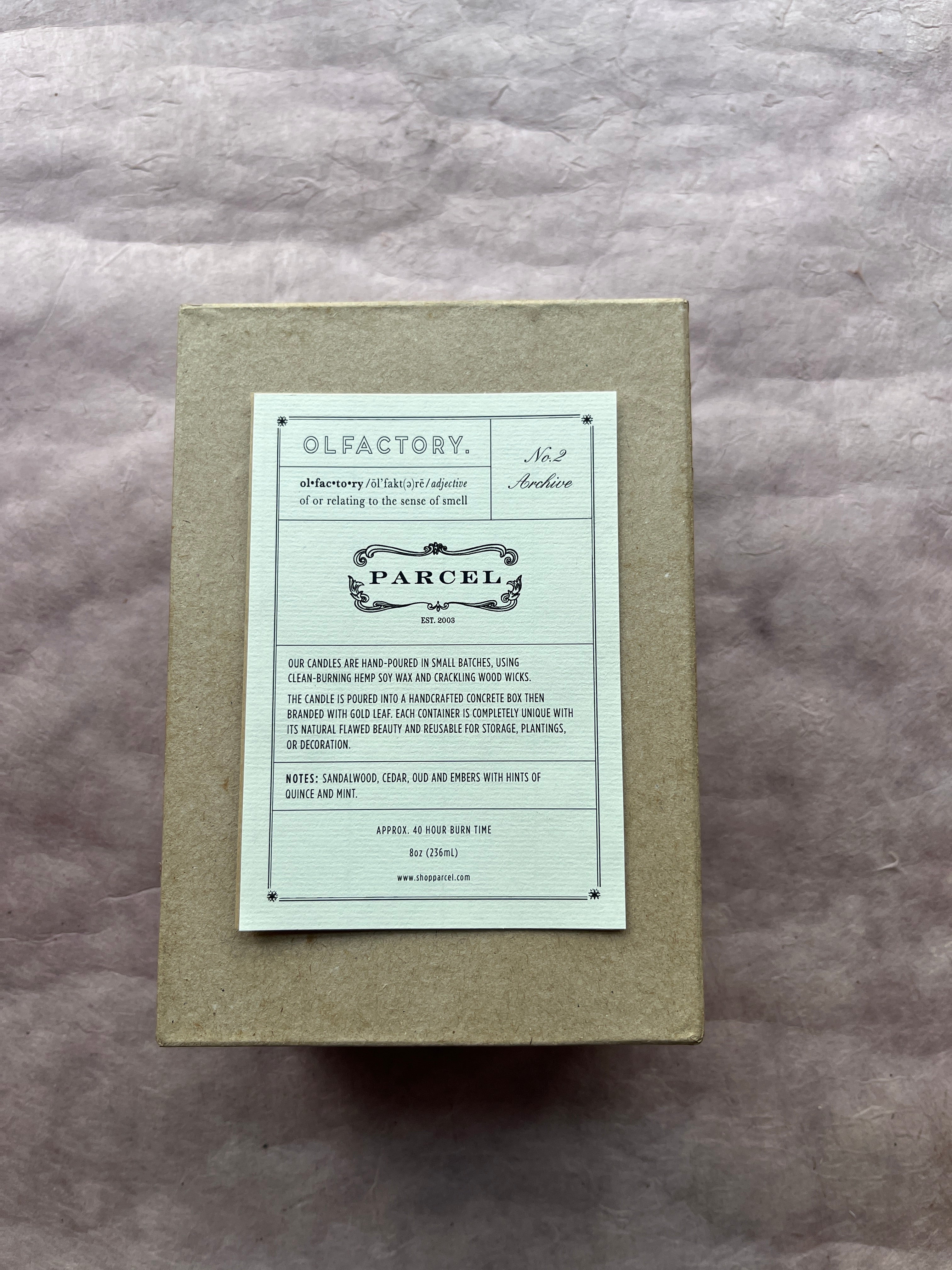 Parcel Olfactory Concrete Candle and Token GIft Set - PARCEL