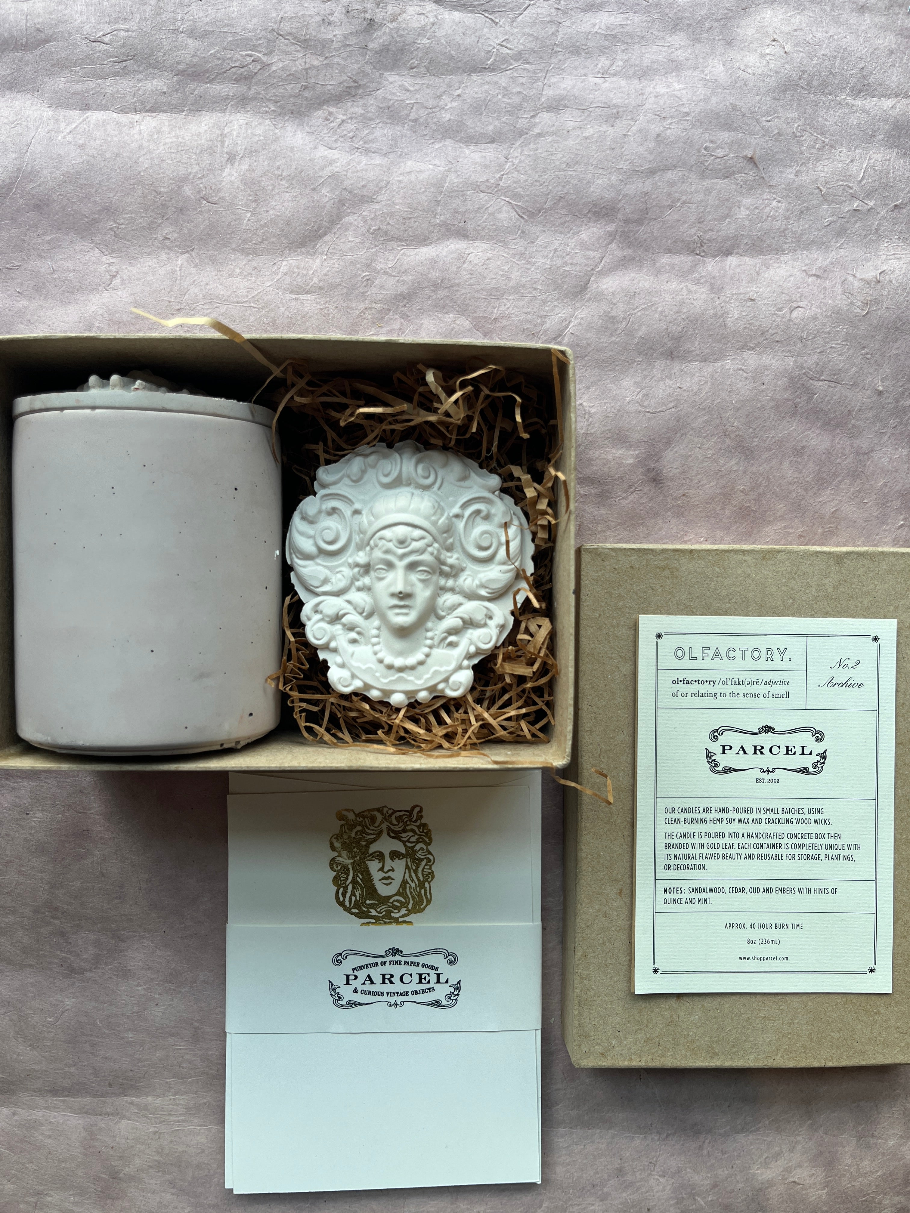 Parcel Olfactory Concrete Candle and Token GIft Set - PARCEL