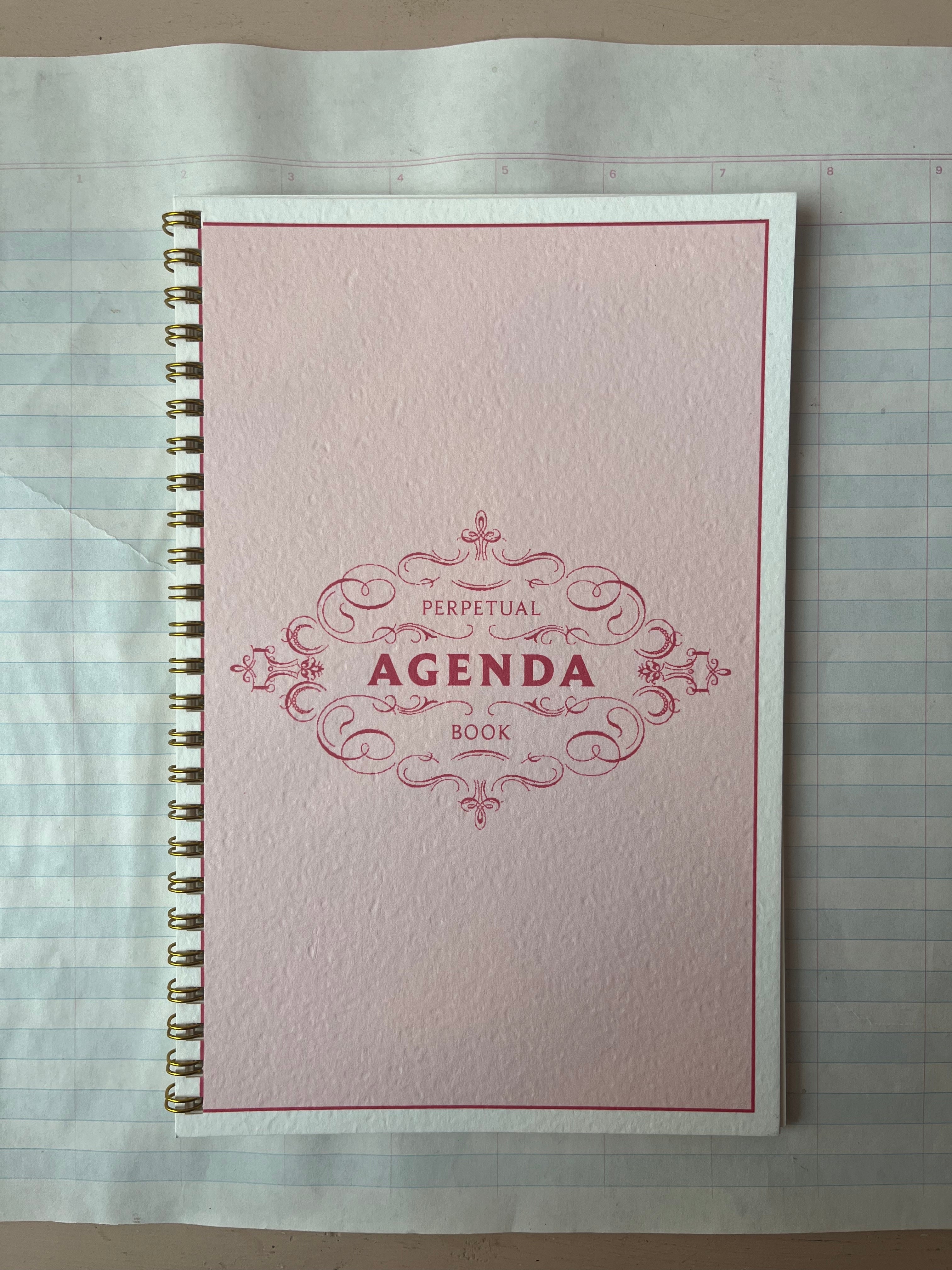 Perpetual Weekly Agenda Pink Scrollwork - PARCEL