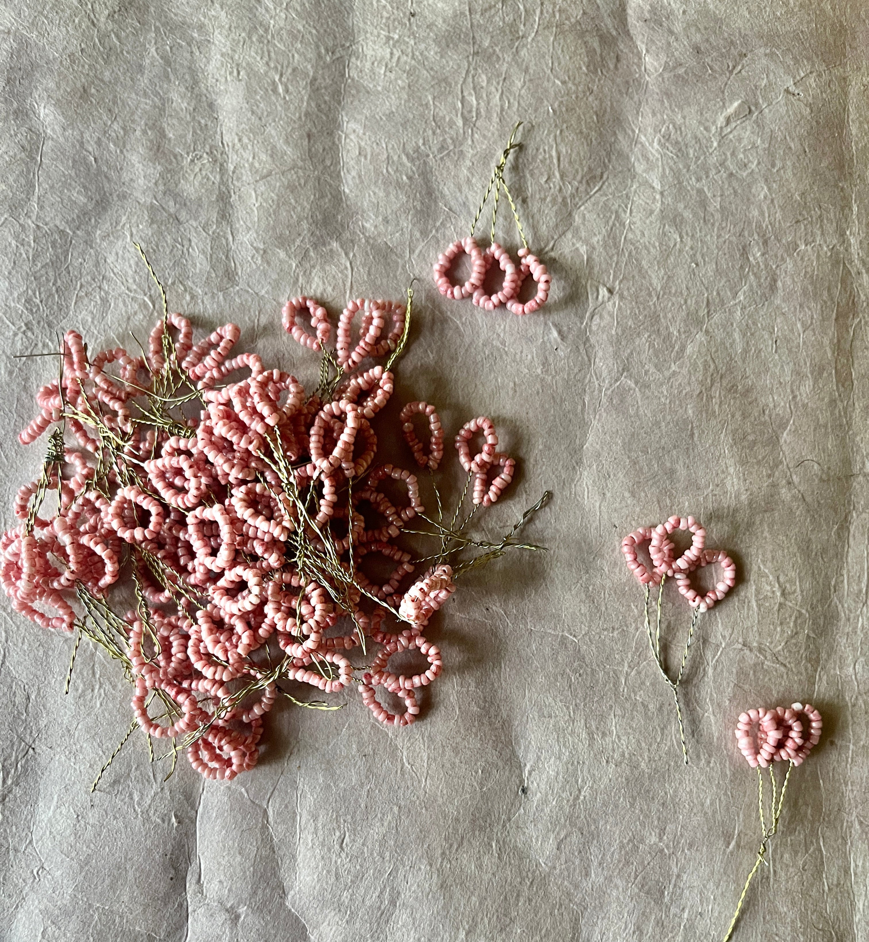Vintage Bitty Beaded Leaves - PARCEL