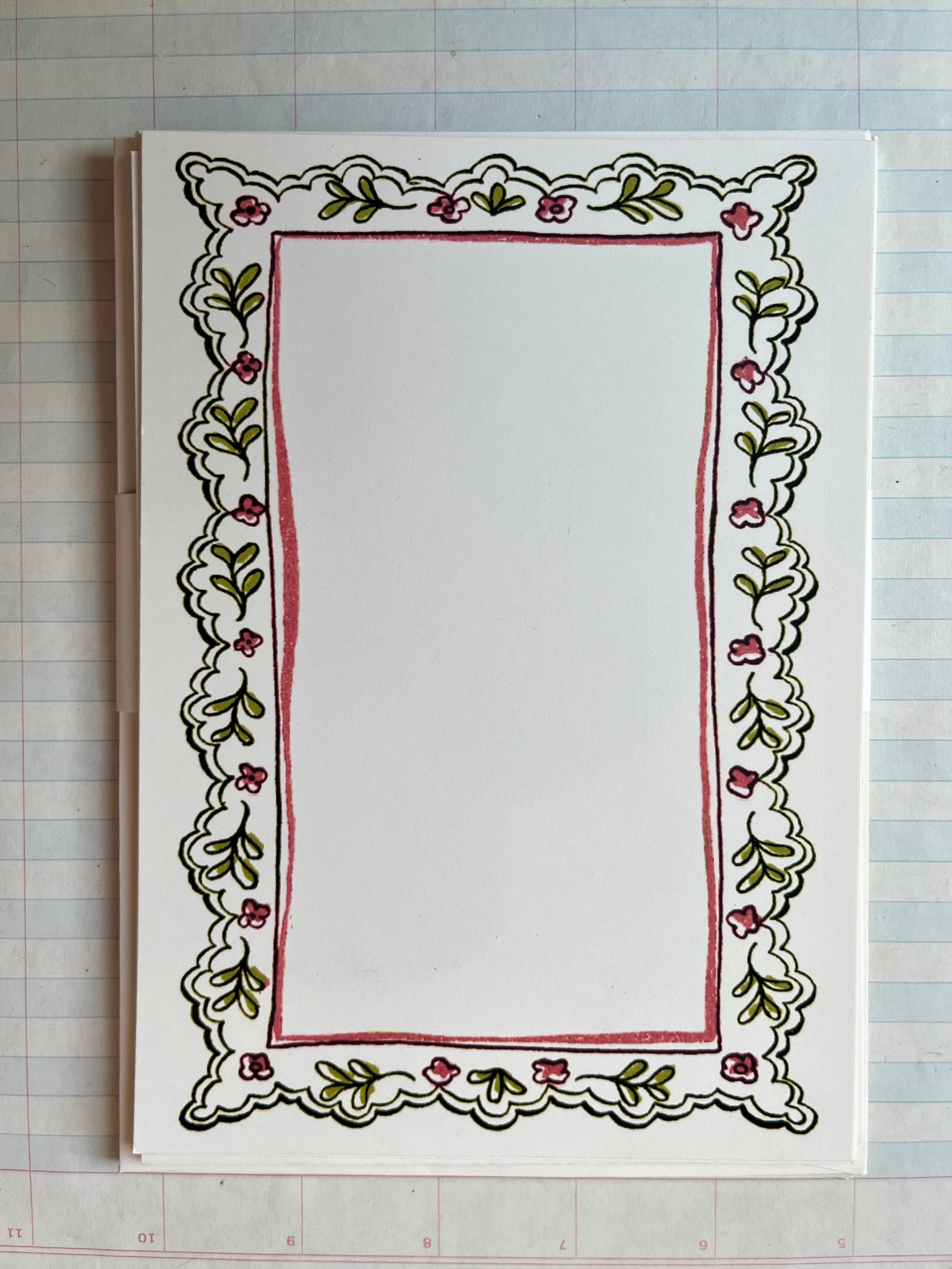 Bitty Flowers Frame Stationery Set - PARCEL