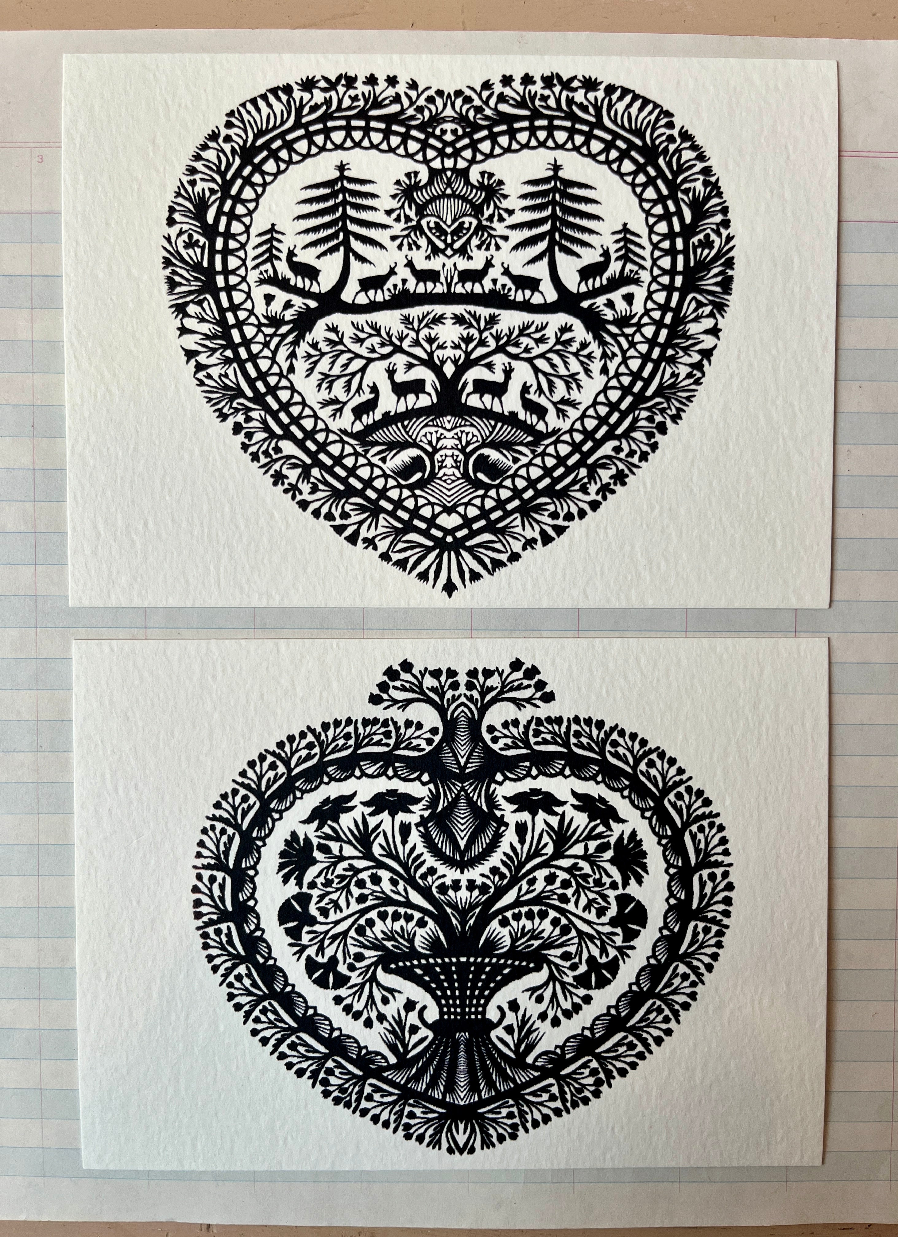 Papercut Heart Art Cards