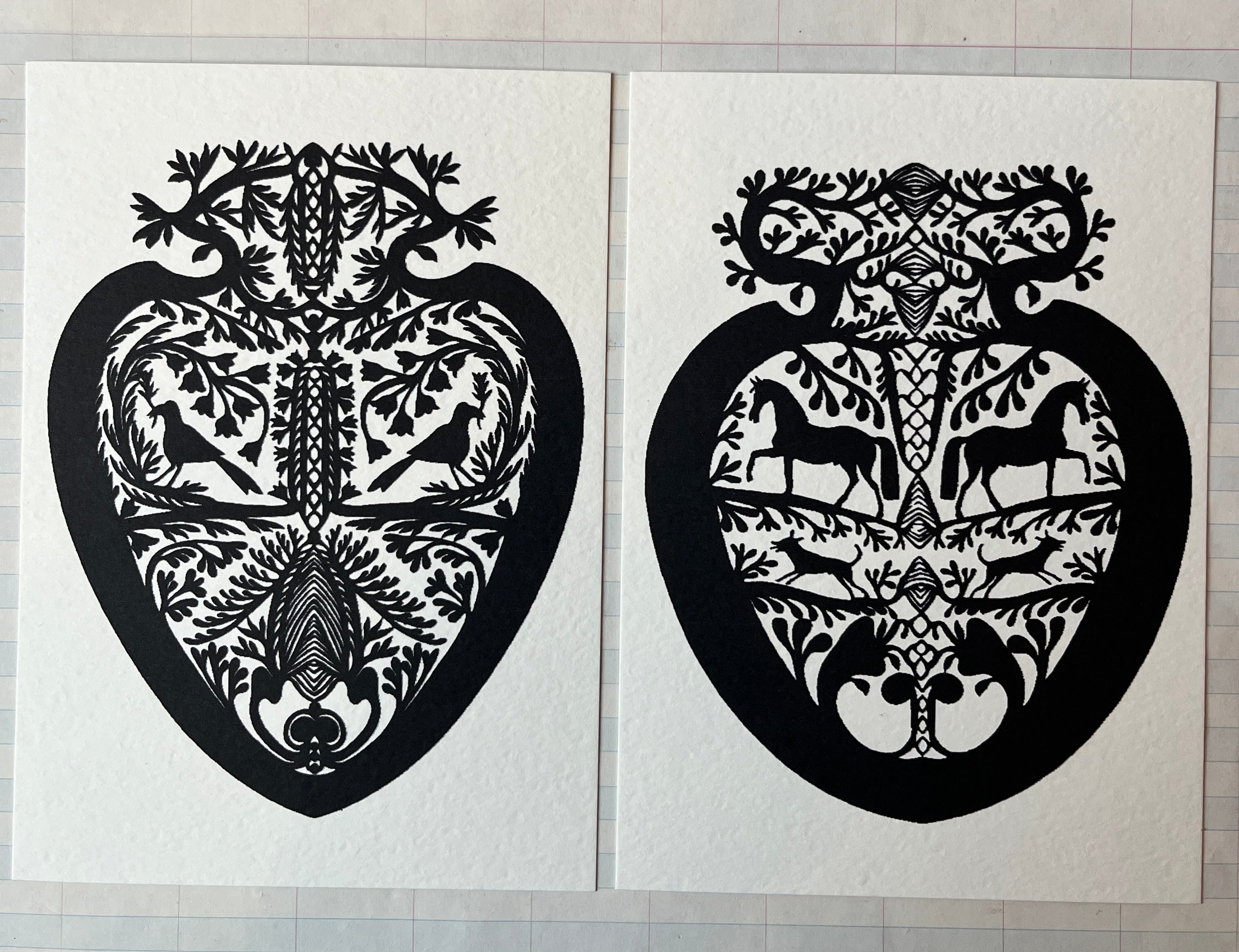 Papercut Heart Art Cards