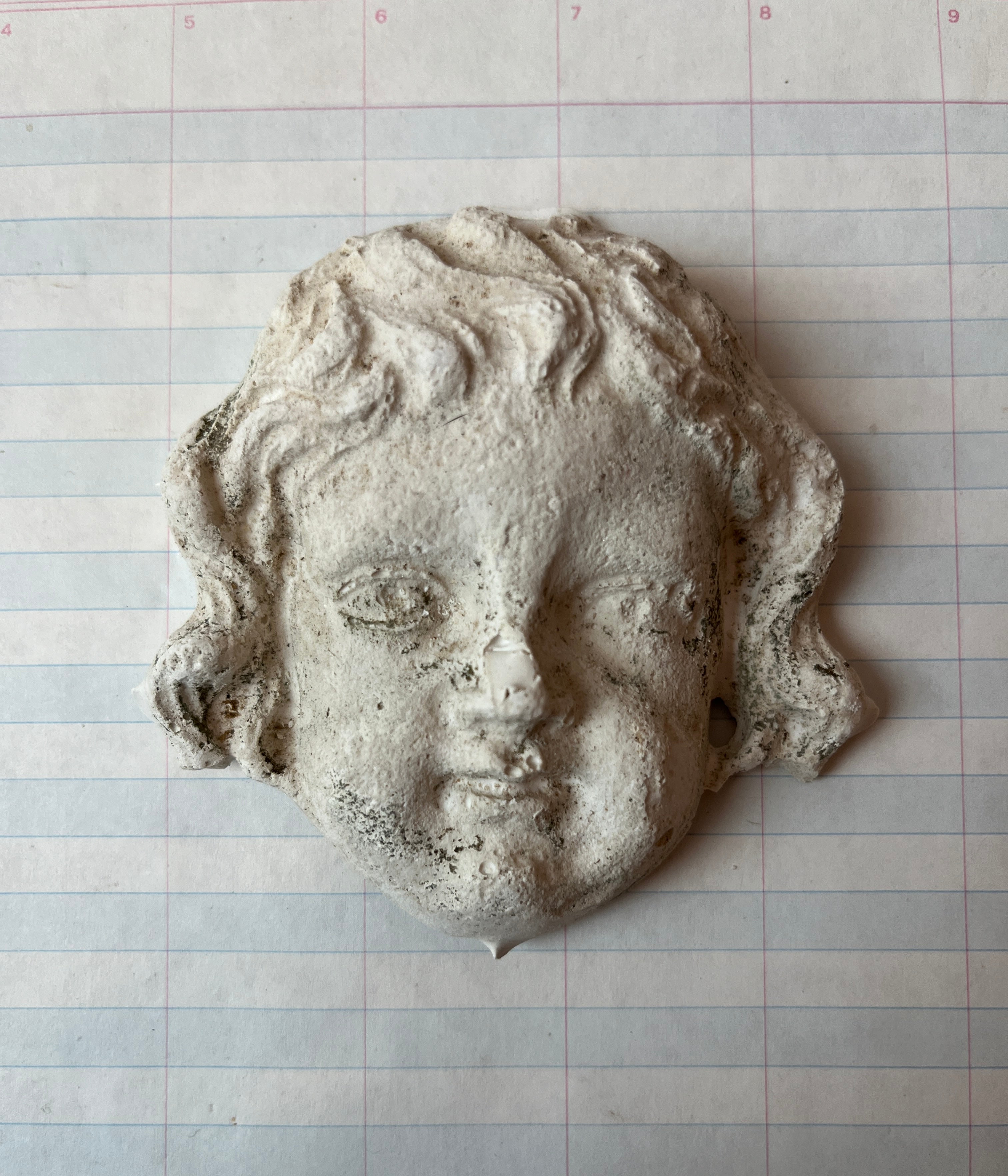 Cherub Face Handmade Plaster Ornament - PARCEL