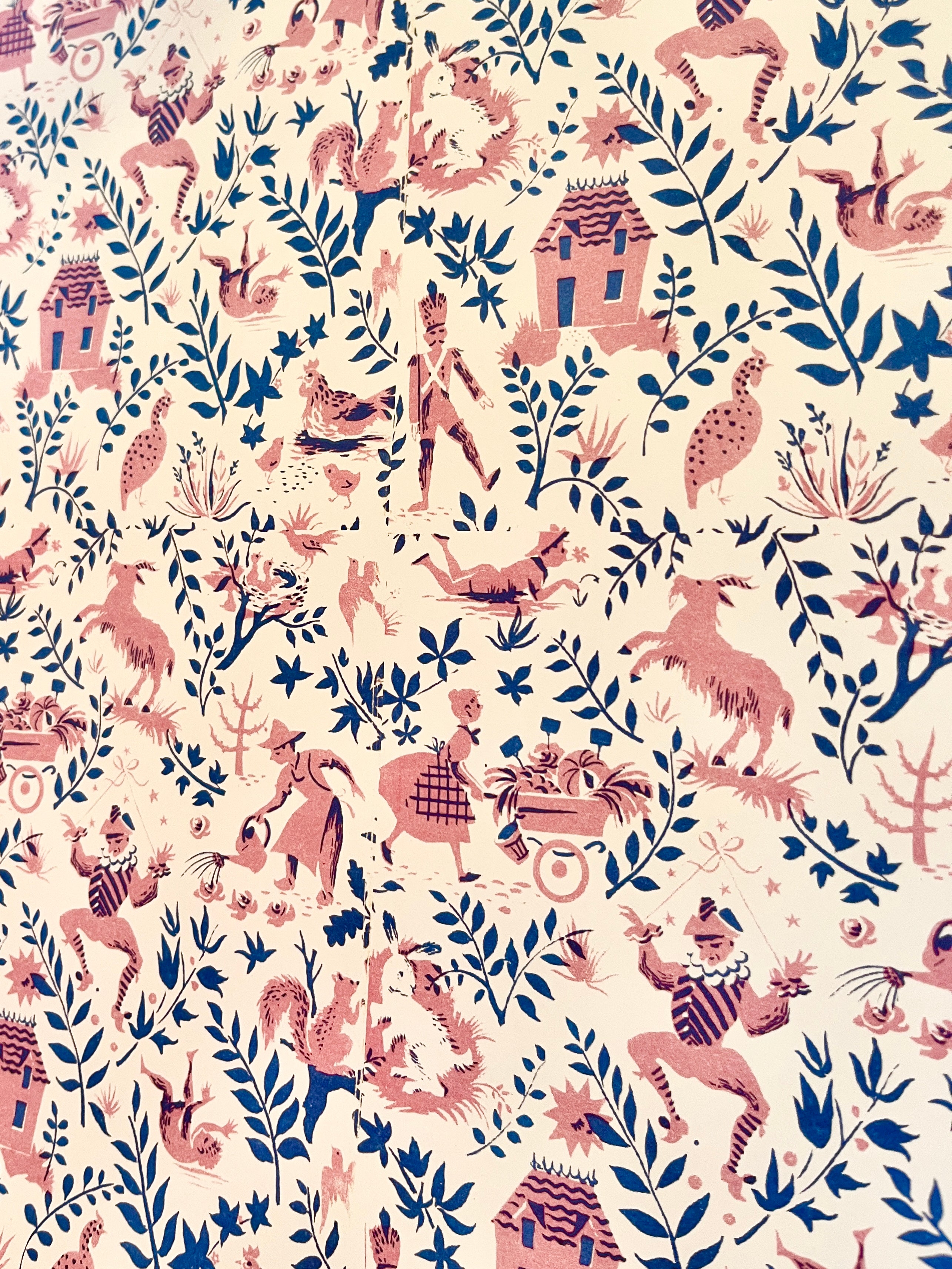 Parcel Artisan Wrapping Paper, French Storybook Pink and Blue - PARCEL