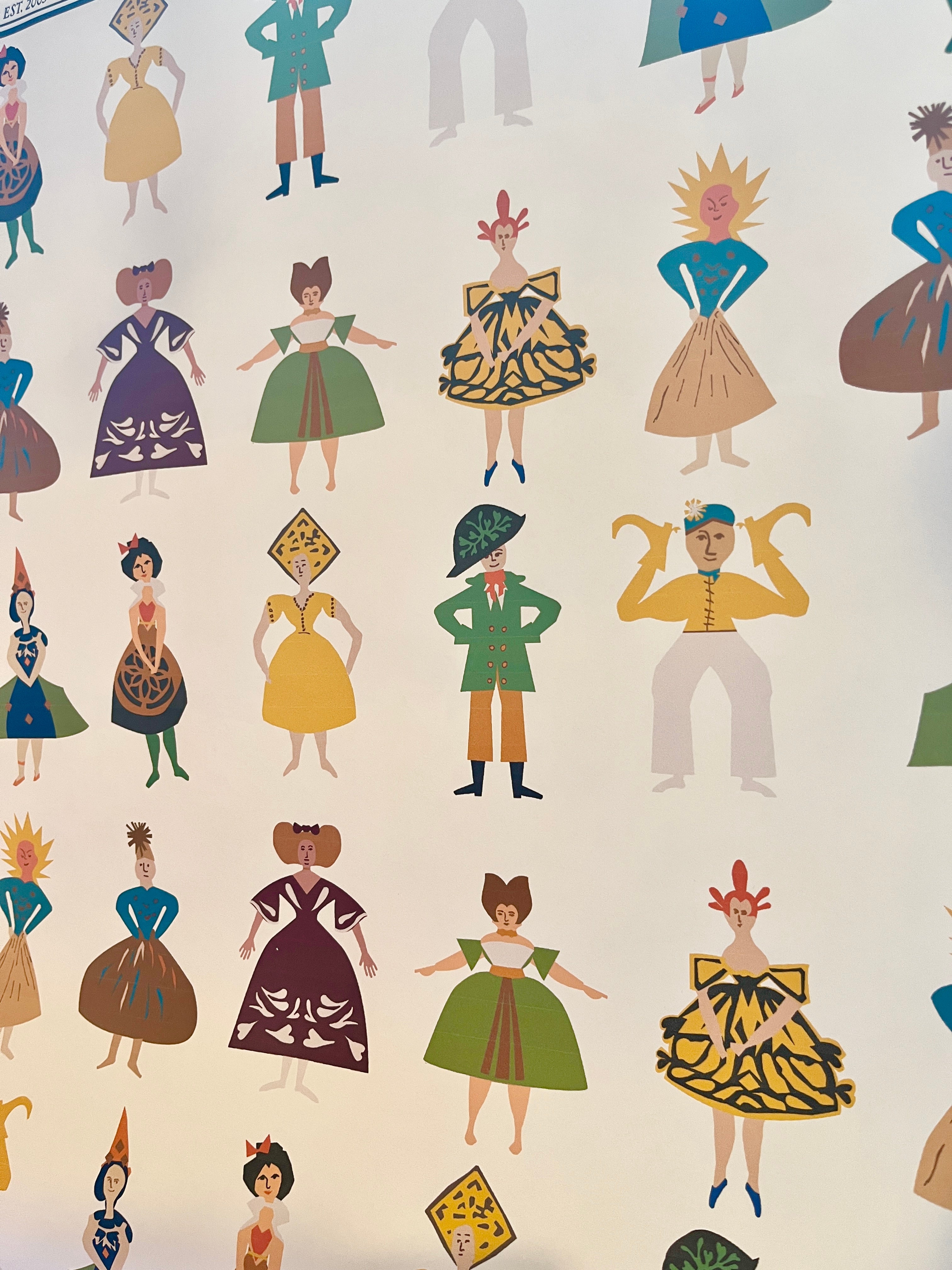 Parcel Artisan Wrapping Paper, Silly Papercut Folks - PARCEL