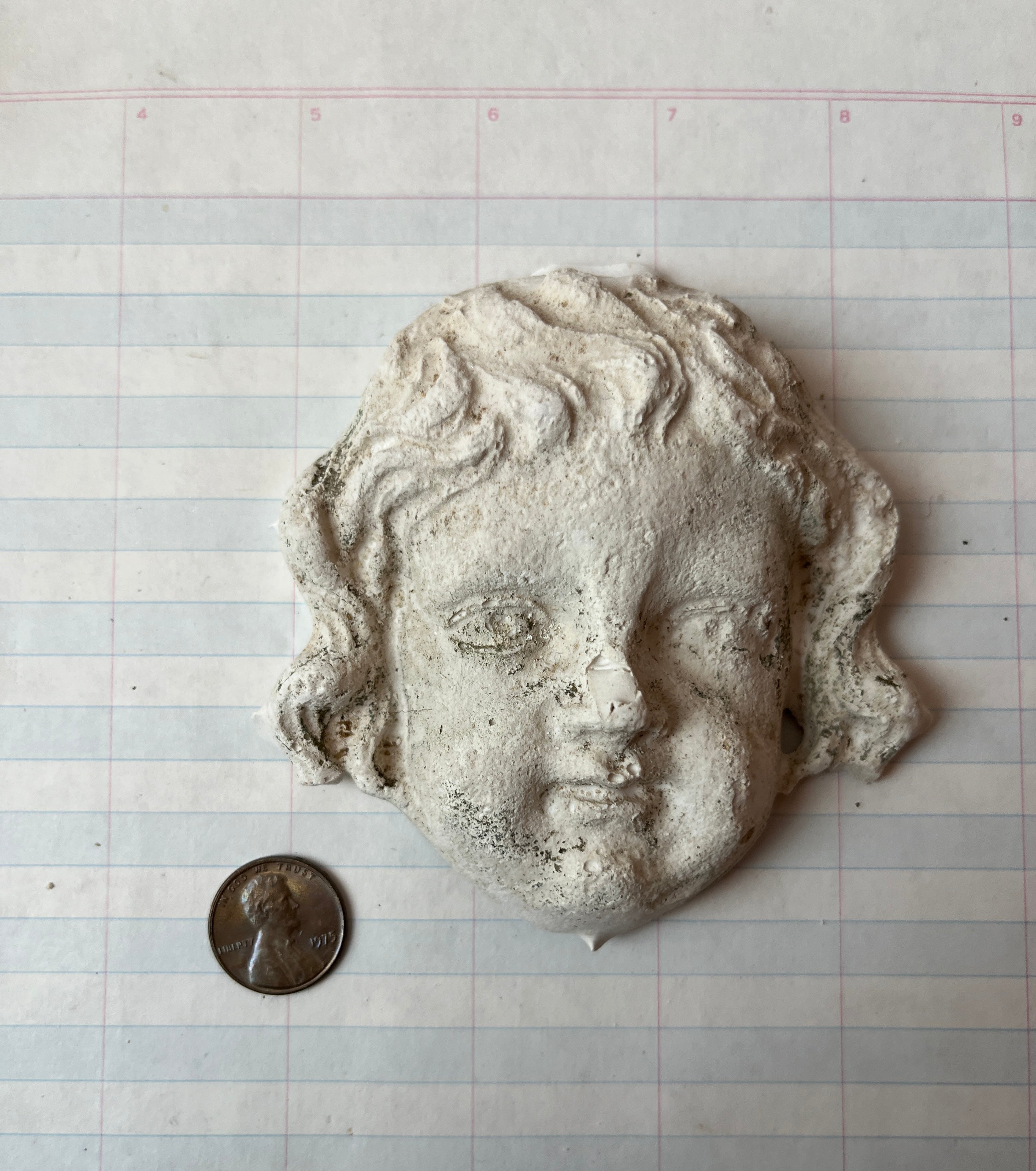 Cherub Face Handmade Plaster Ornament - PARCEL