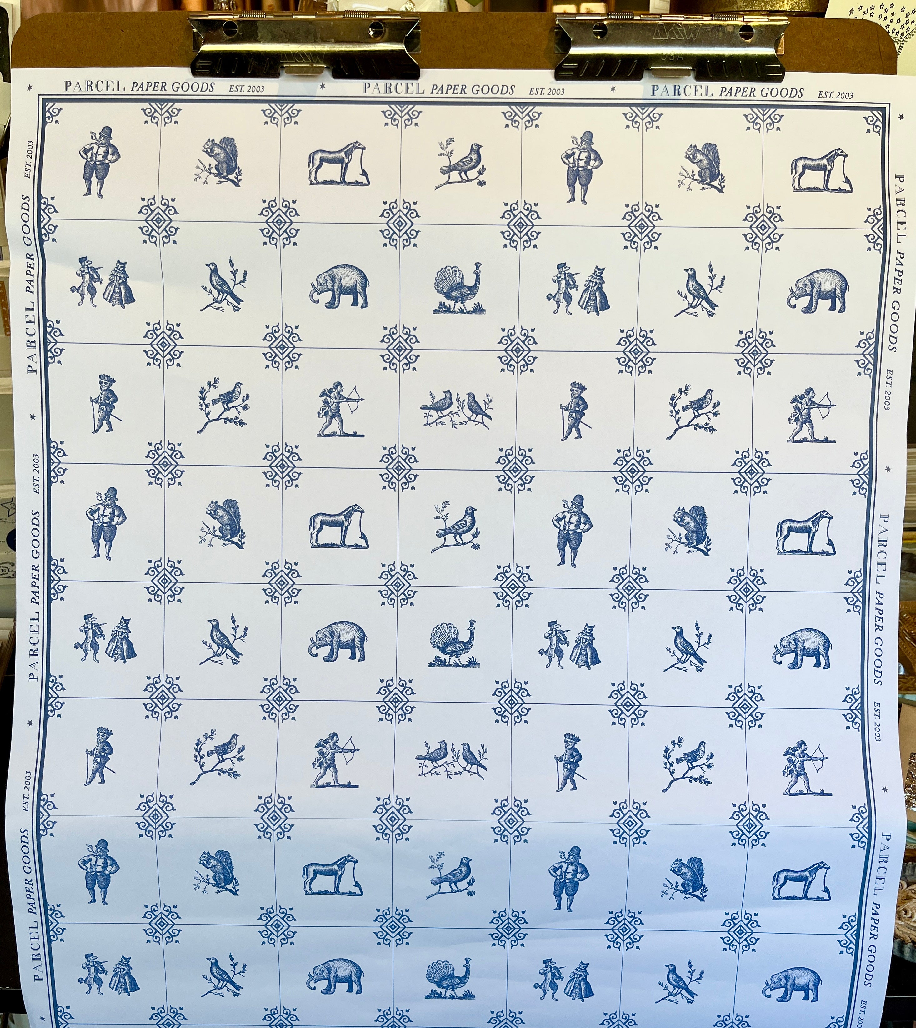 Parcel Artisan Wrapping Paper, Dutch Tiles - PARCEL