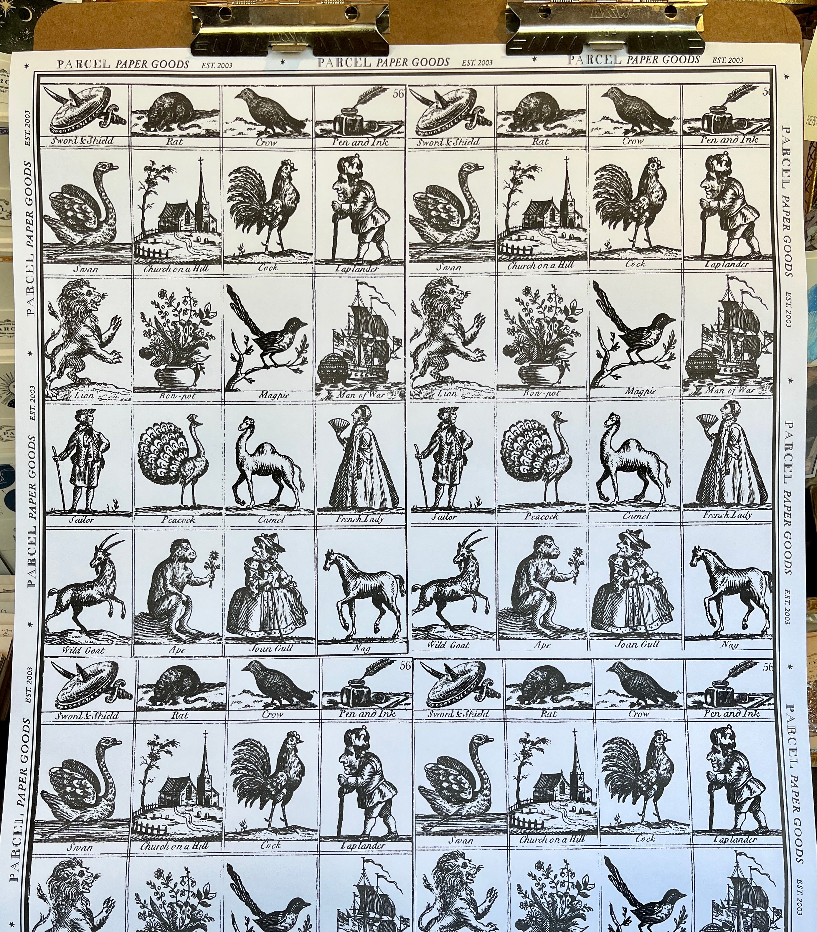 Parcel Artisan Wrapping Paper, Old English Woodcuts - PARCEL