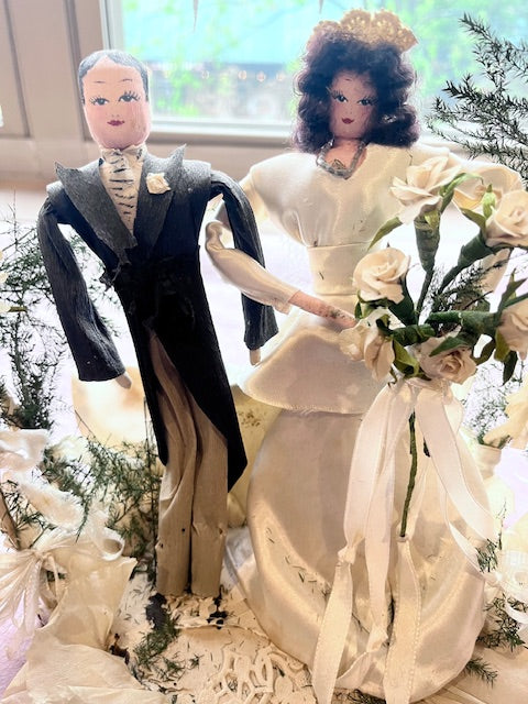 Unique Vintage Crepe Paper Cake Topper - PARCEL