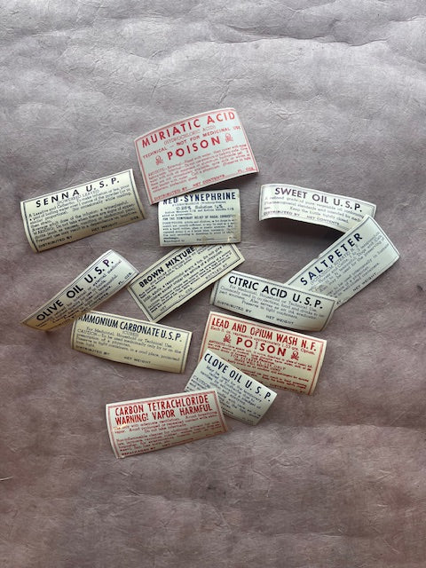 Vintage Apothecary Labels - PARCEL