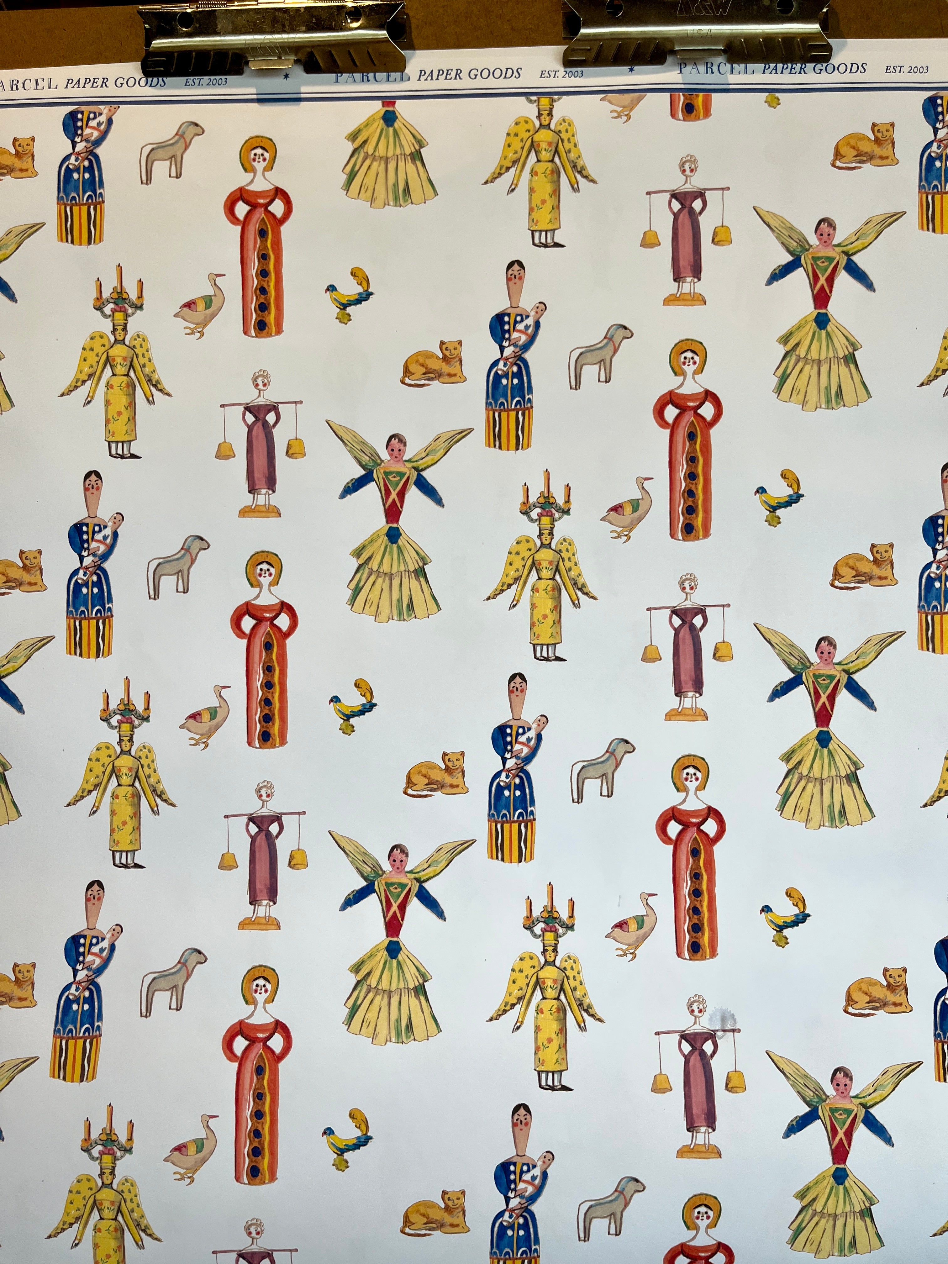 Parcel Artisan Wrapping Paper, Wooden Toys Ladies - PARCEL