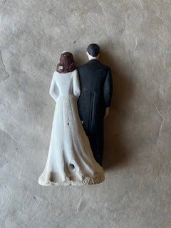 Vintage 1950's Bride and Groom Cake Topper - PARCEL