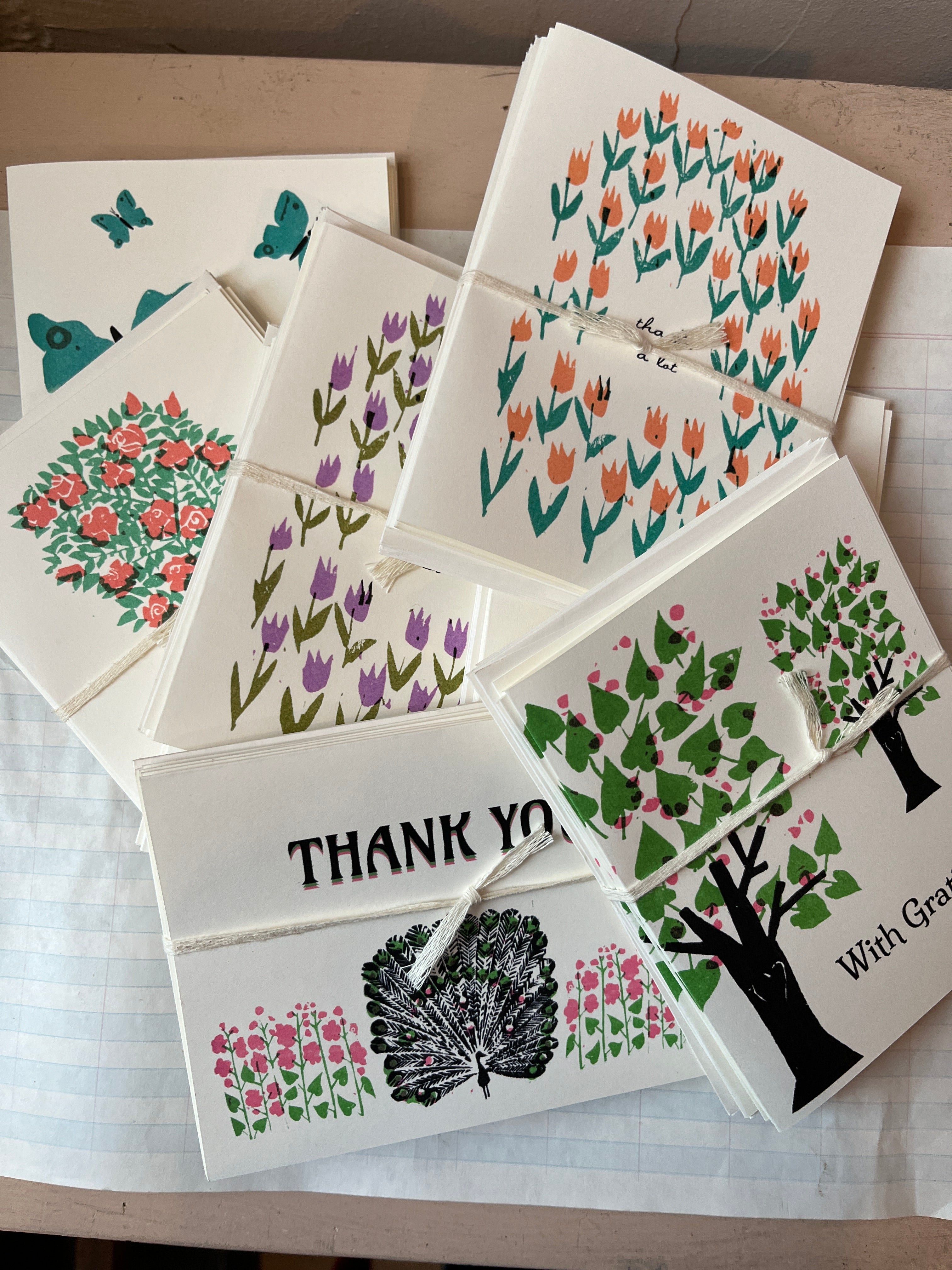 Peacock Thank you Notecard Set - PARCEL