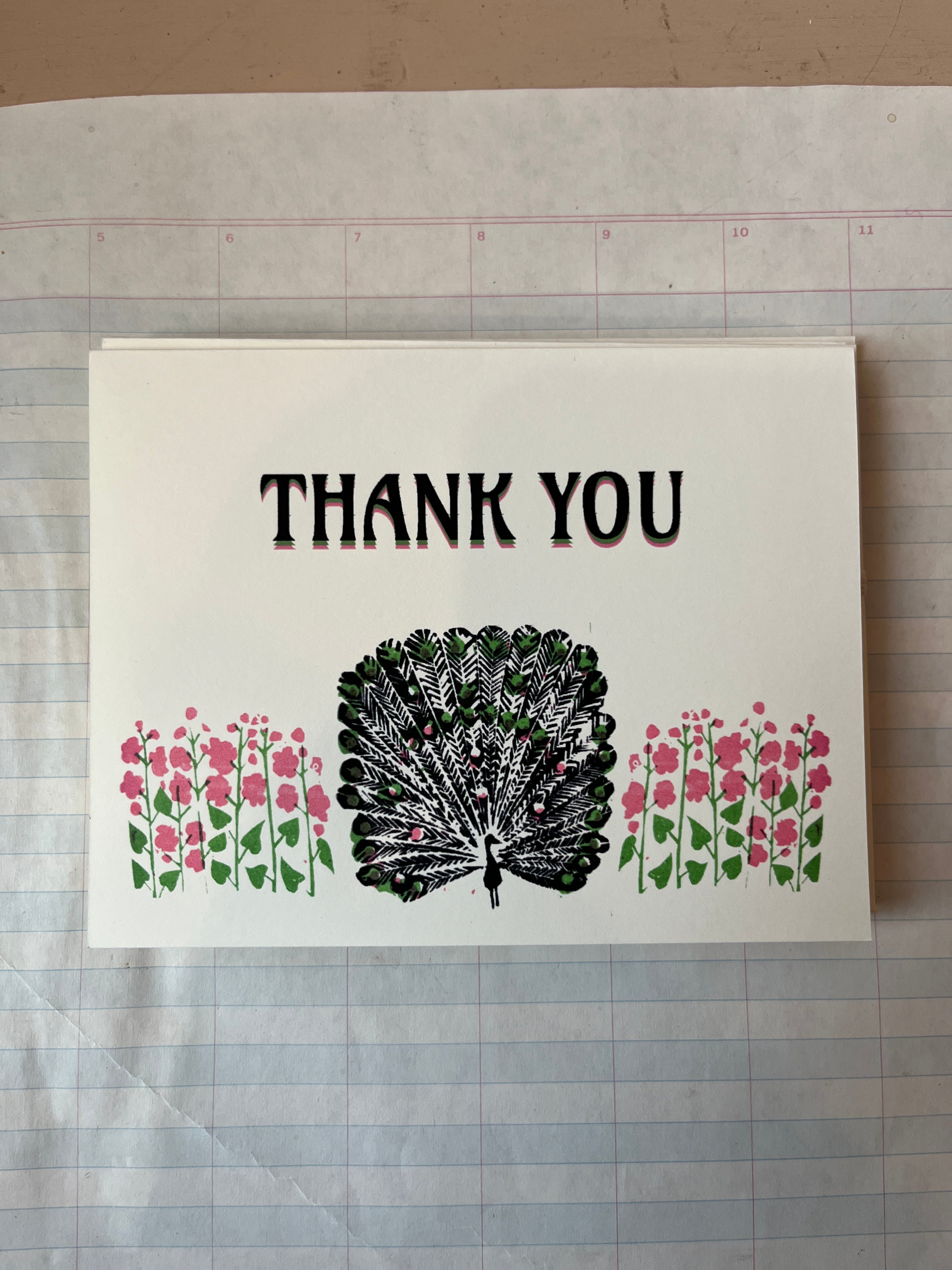 Peacock Thank you Notecard Set - PARCEL