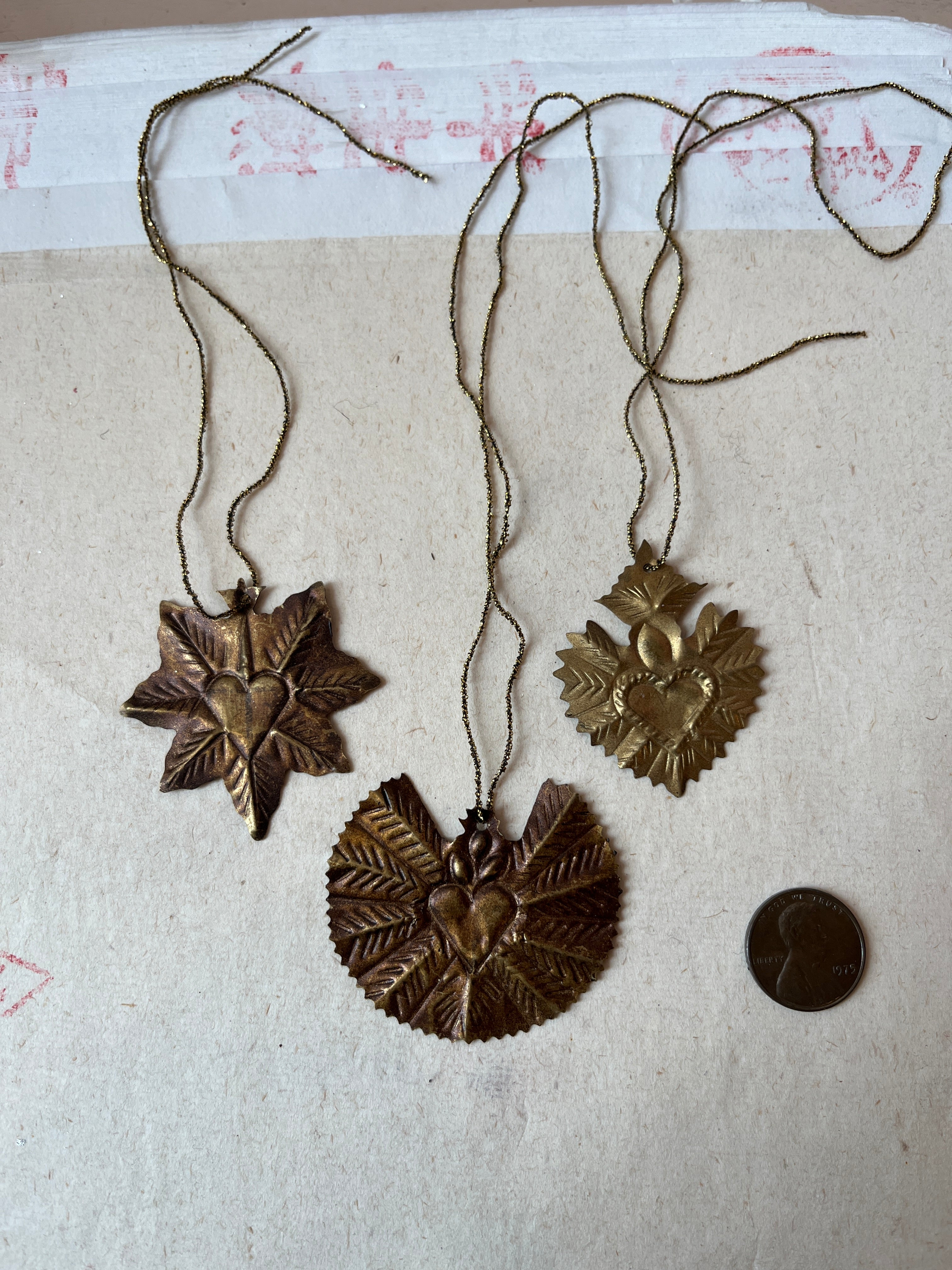 Brass Sacred Heart Ornaments - PARCEL