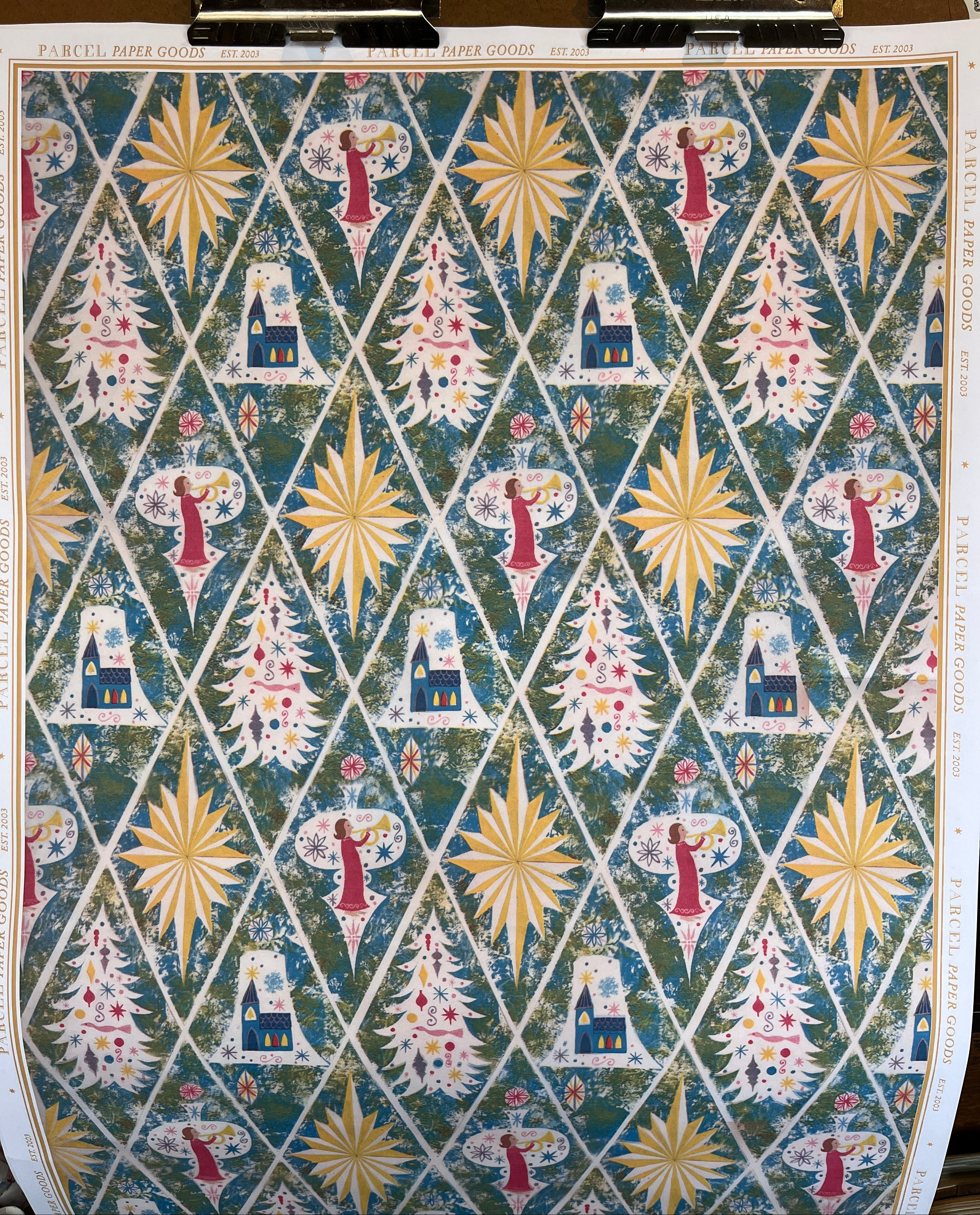 Parcel Artisan Wrapping Paper, Holiday Diamonds - PARCEL