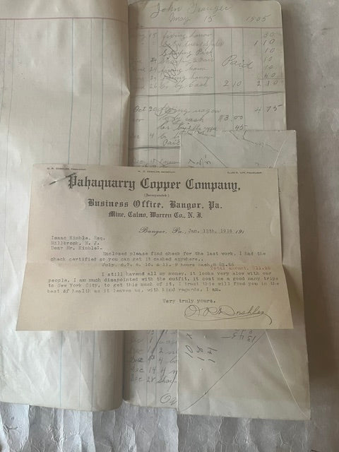 Long and Thin Antique Ledger - PARCEL