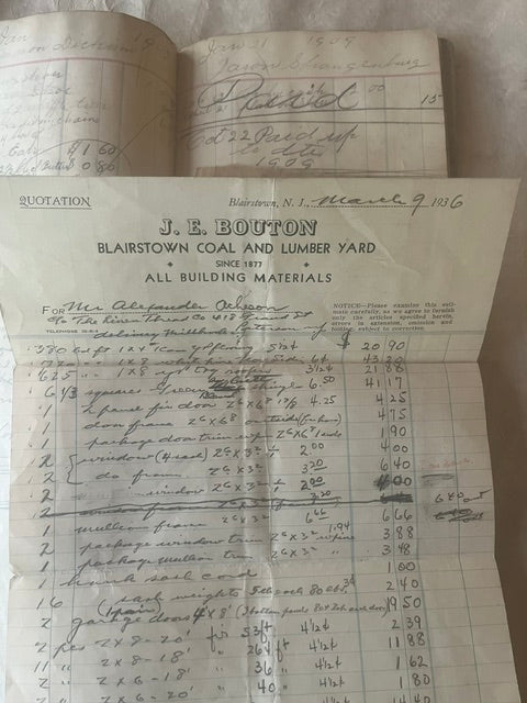Long and Thin Antique Ledger - PARCEL