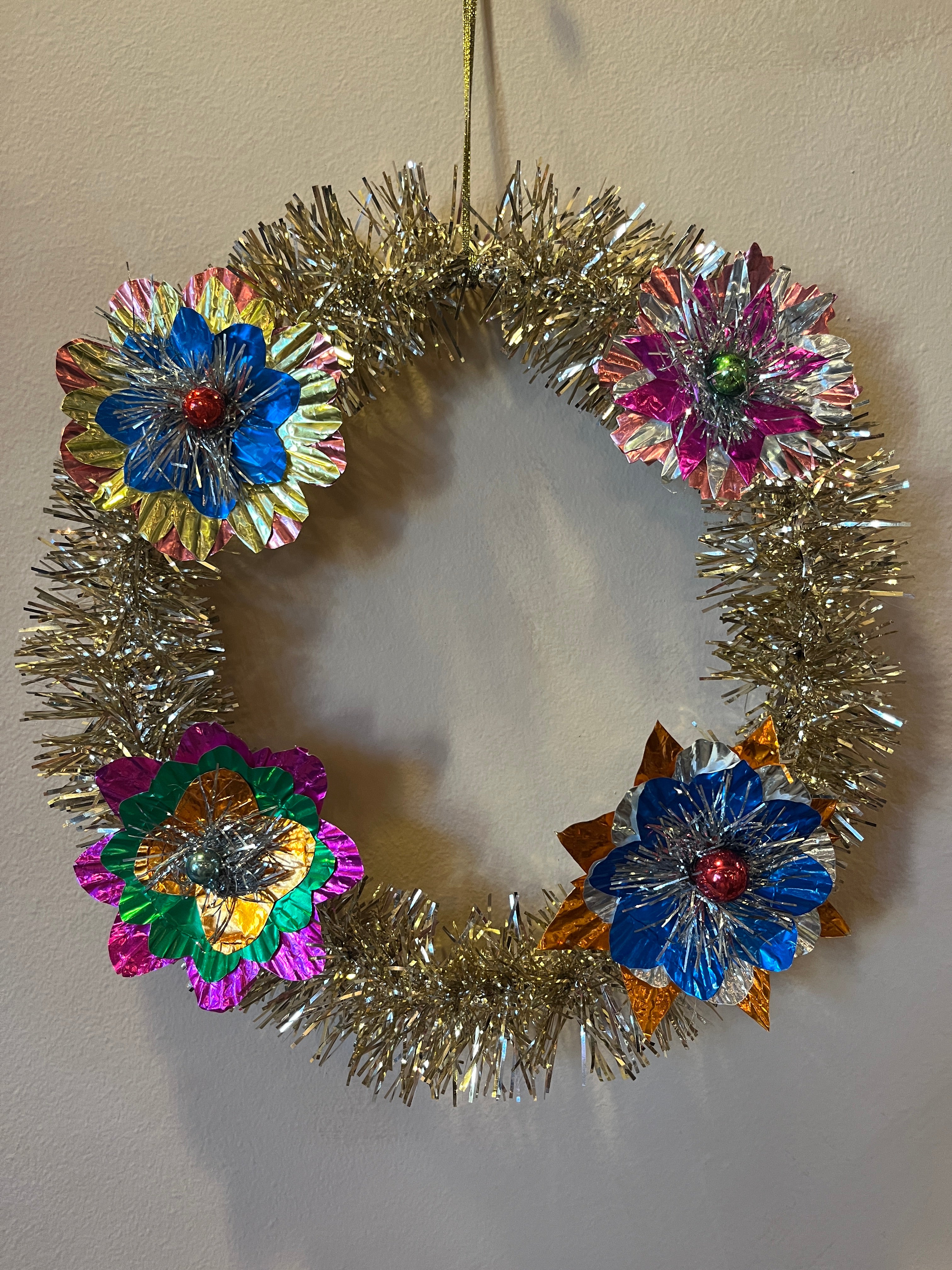 Shimmering Metallic Reflector Wreath - PARCEL