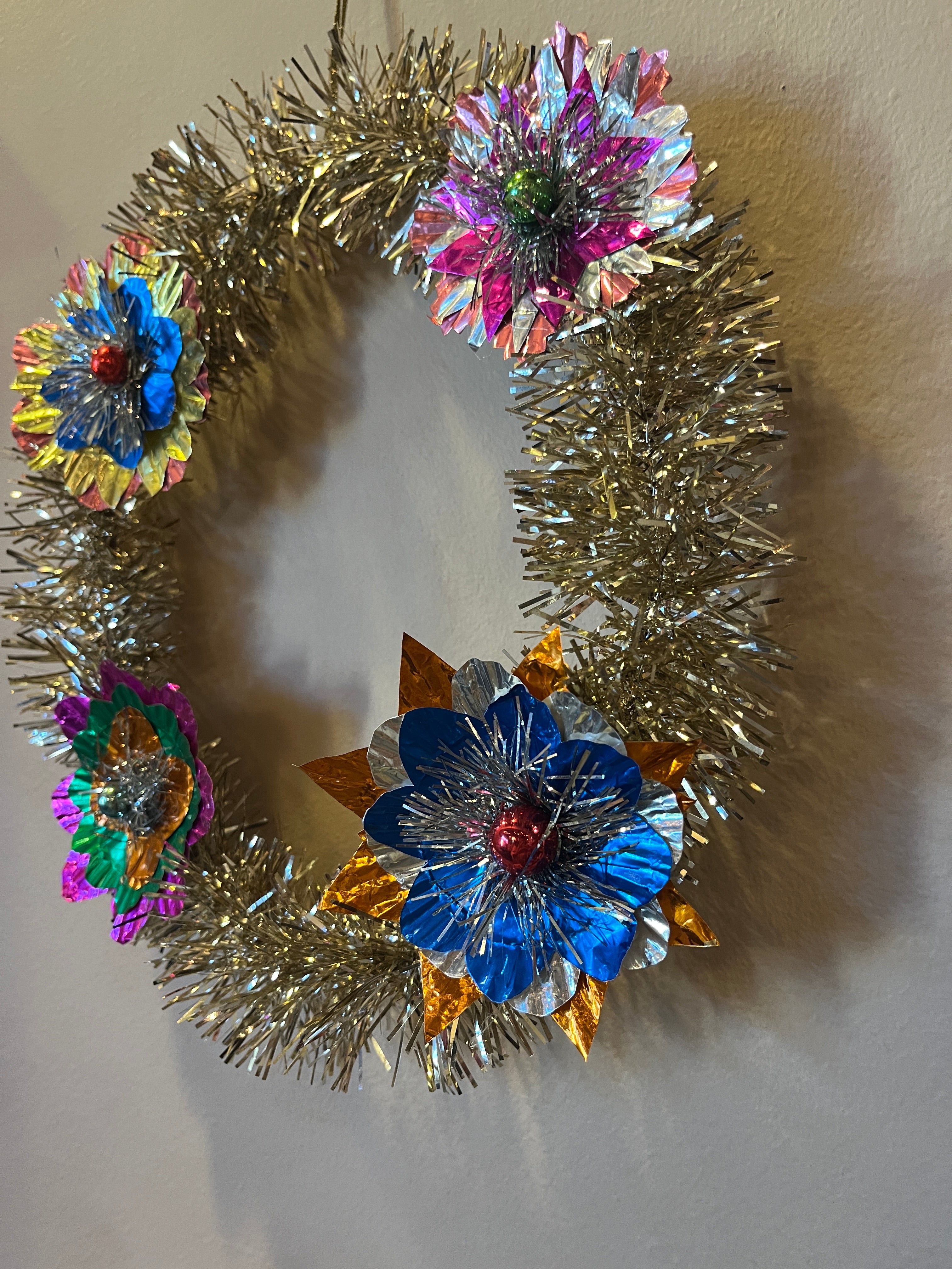 Shimmering Metallic Reflector Wreath - PARCEL
