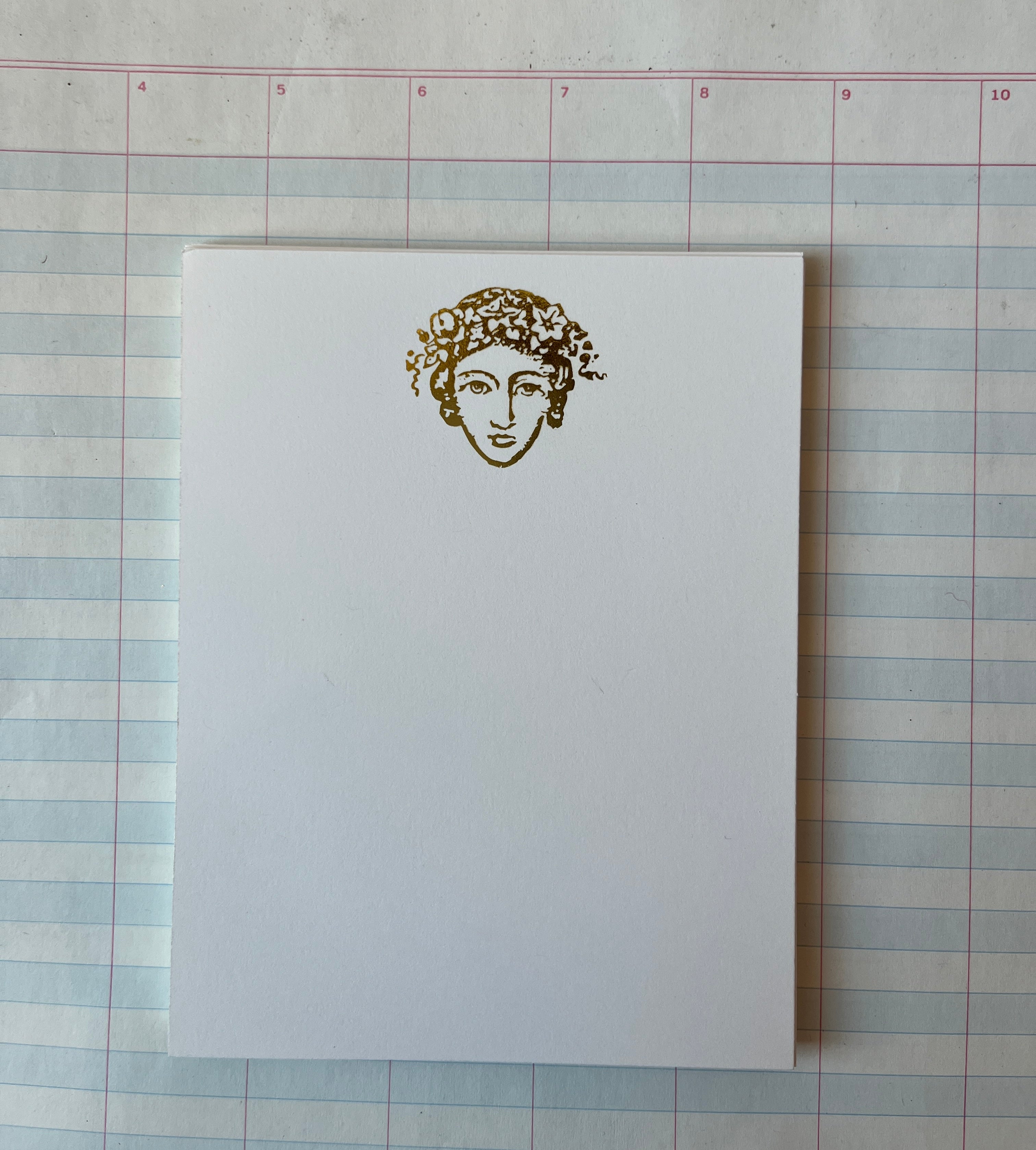 Flower Crown Lady Foil-pressed notecards - PARCEL