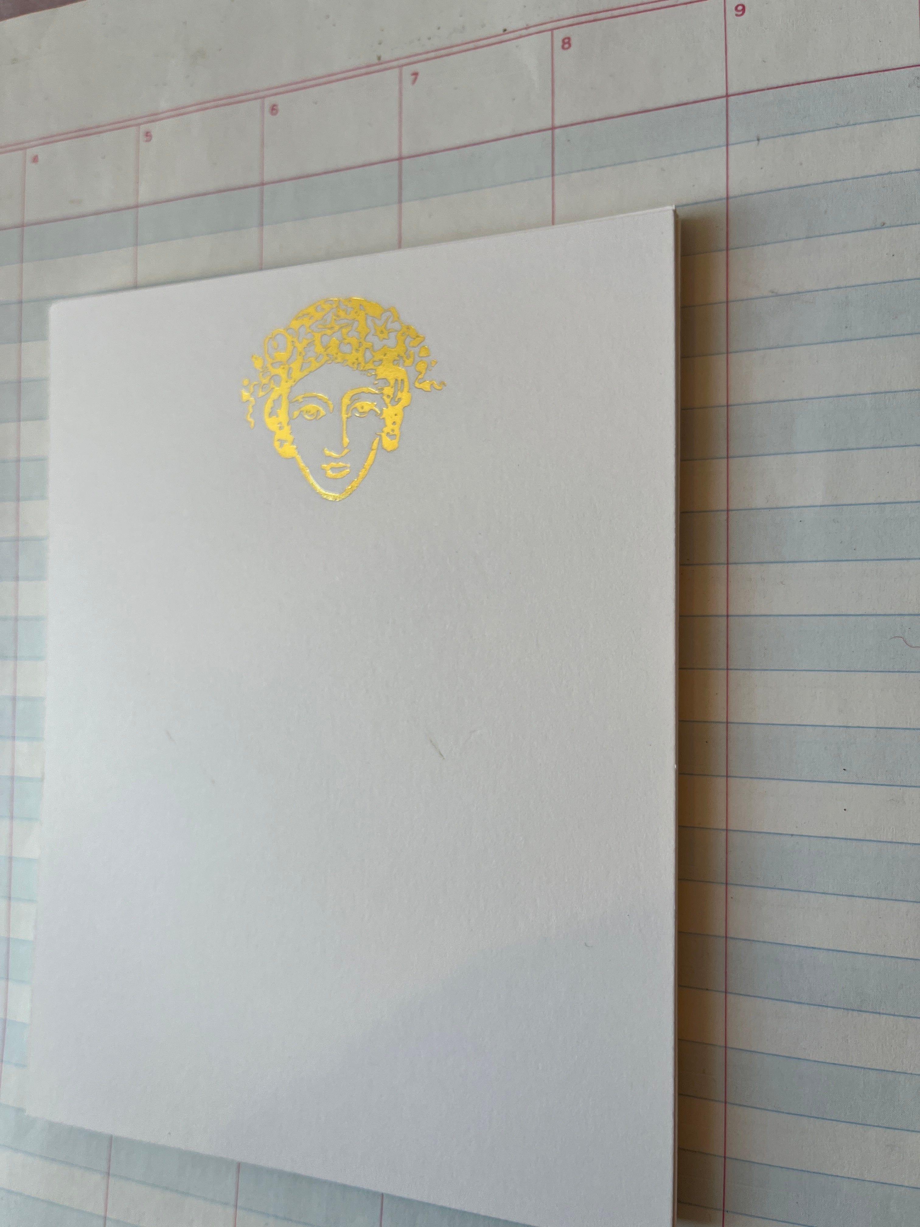 Flower Crown Lady Foil-pressed notecards - PARCEL