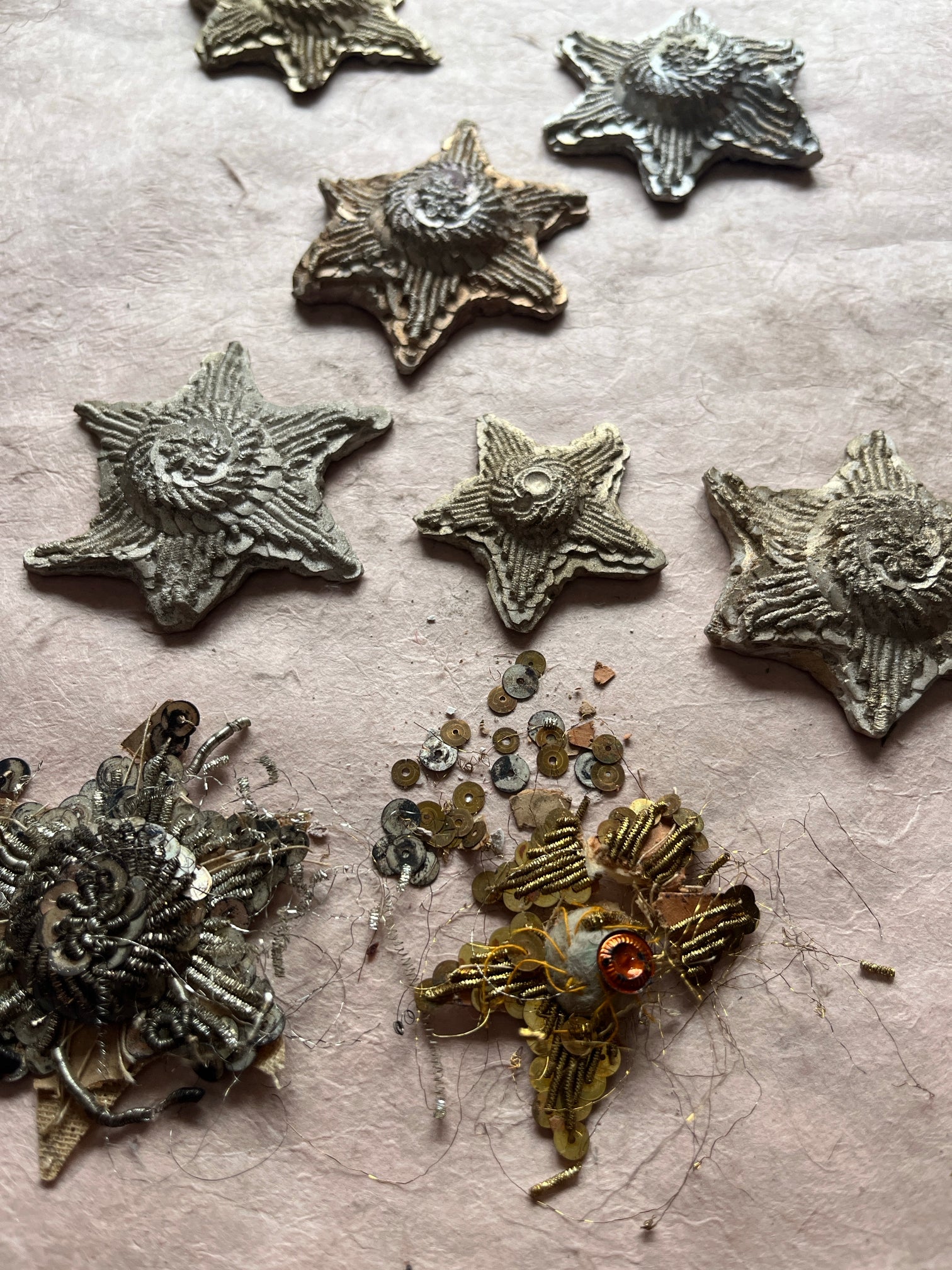 Shimmery Plaster Bullion Stars - PARCEL