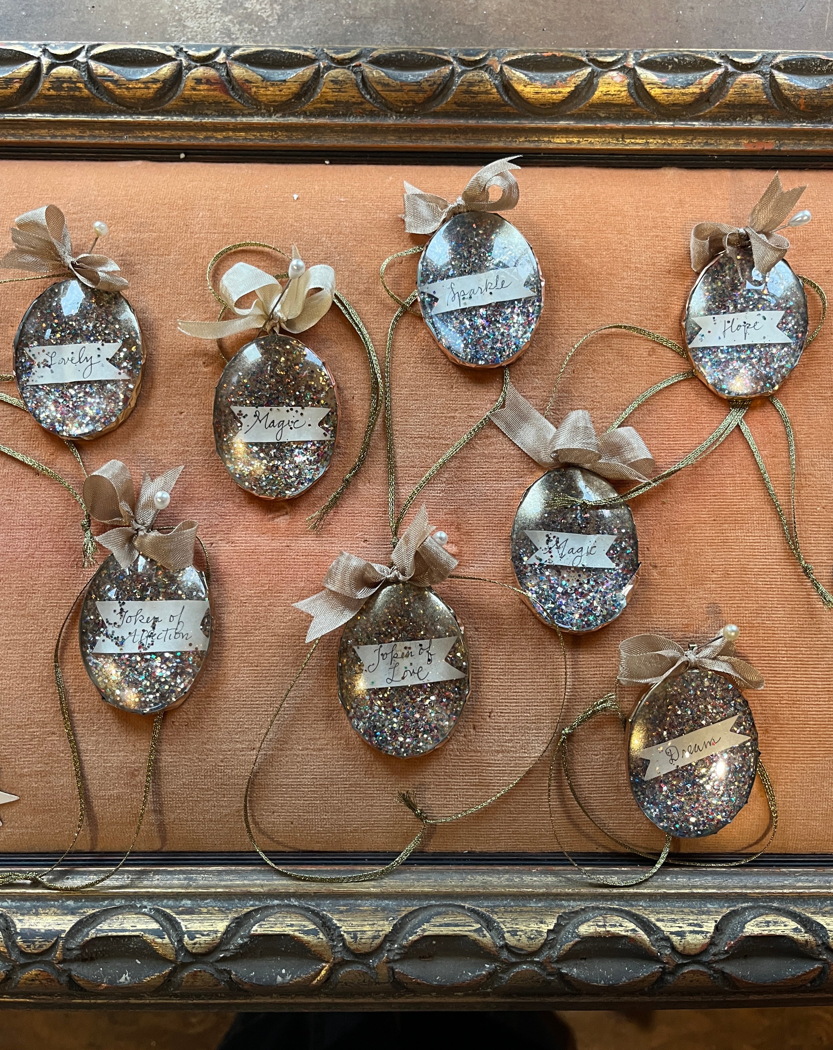 Glitter Dome Reliquary Ornaments - PARCEL