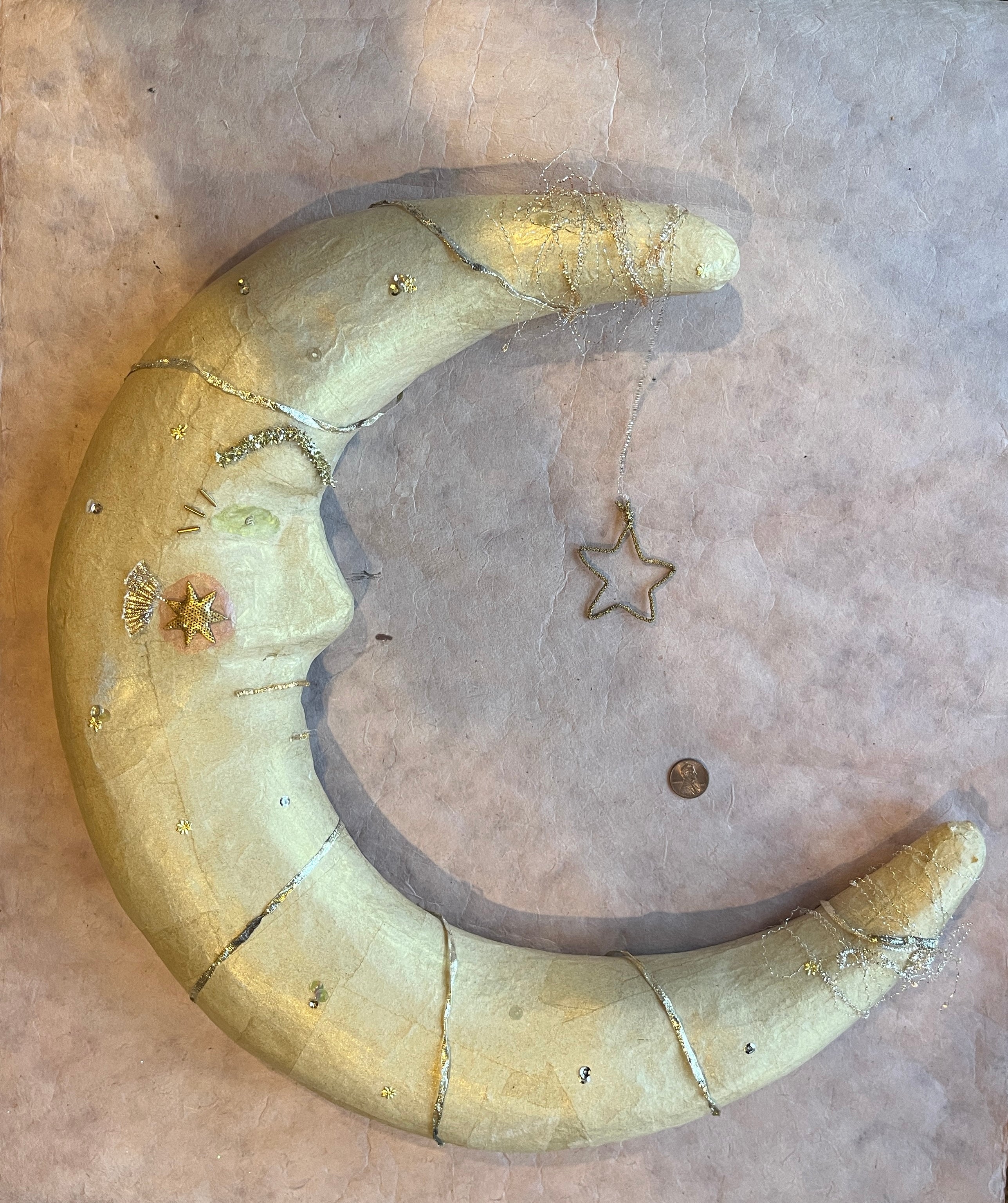 Paper Mache Decorated Moon Man - PARCEL