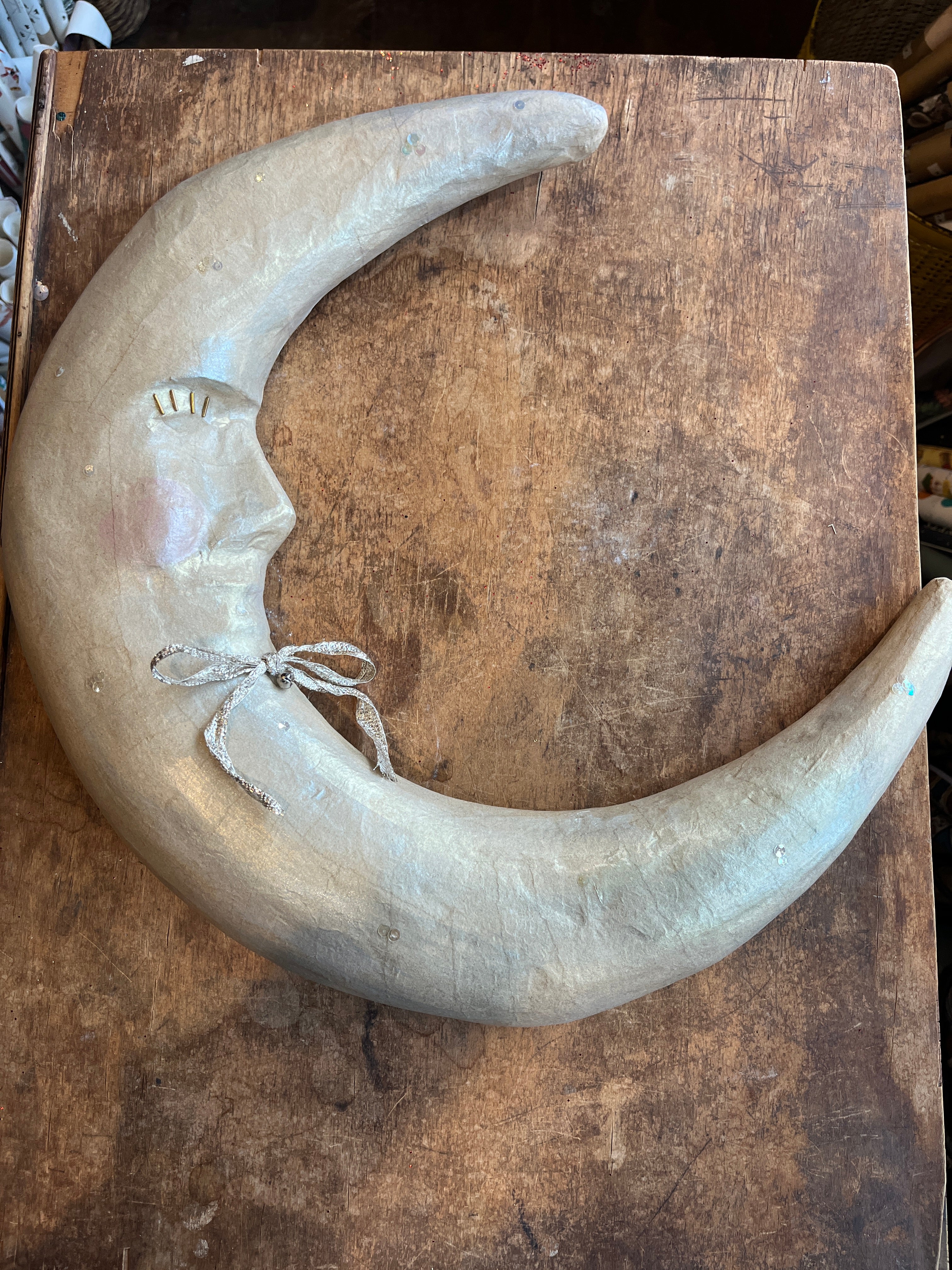 Paper Mache Decorated Moon Man - PARCEL