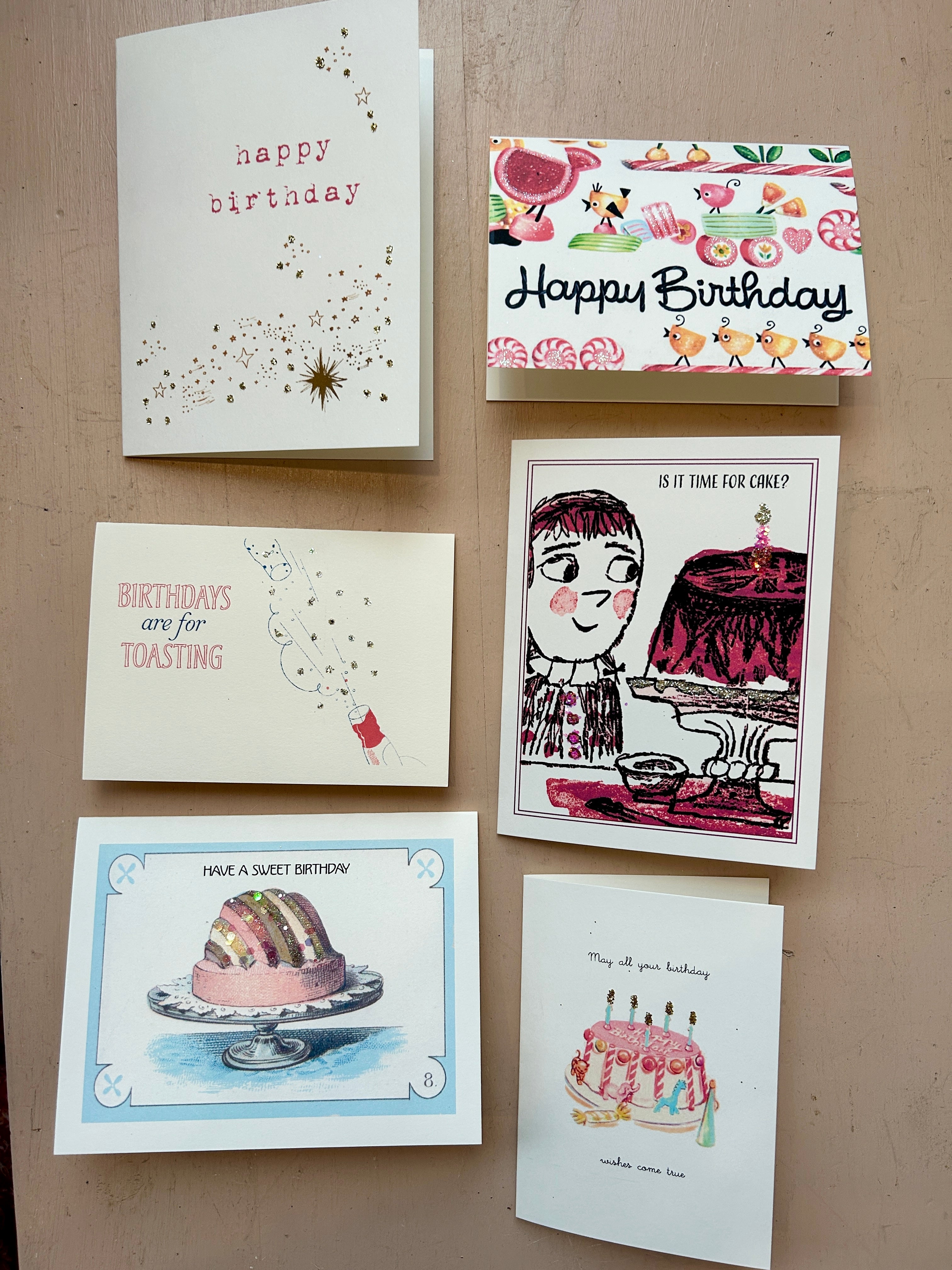 Glittered Birthday Greeting Card Assortment - PARCEL