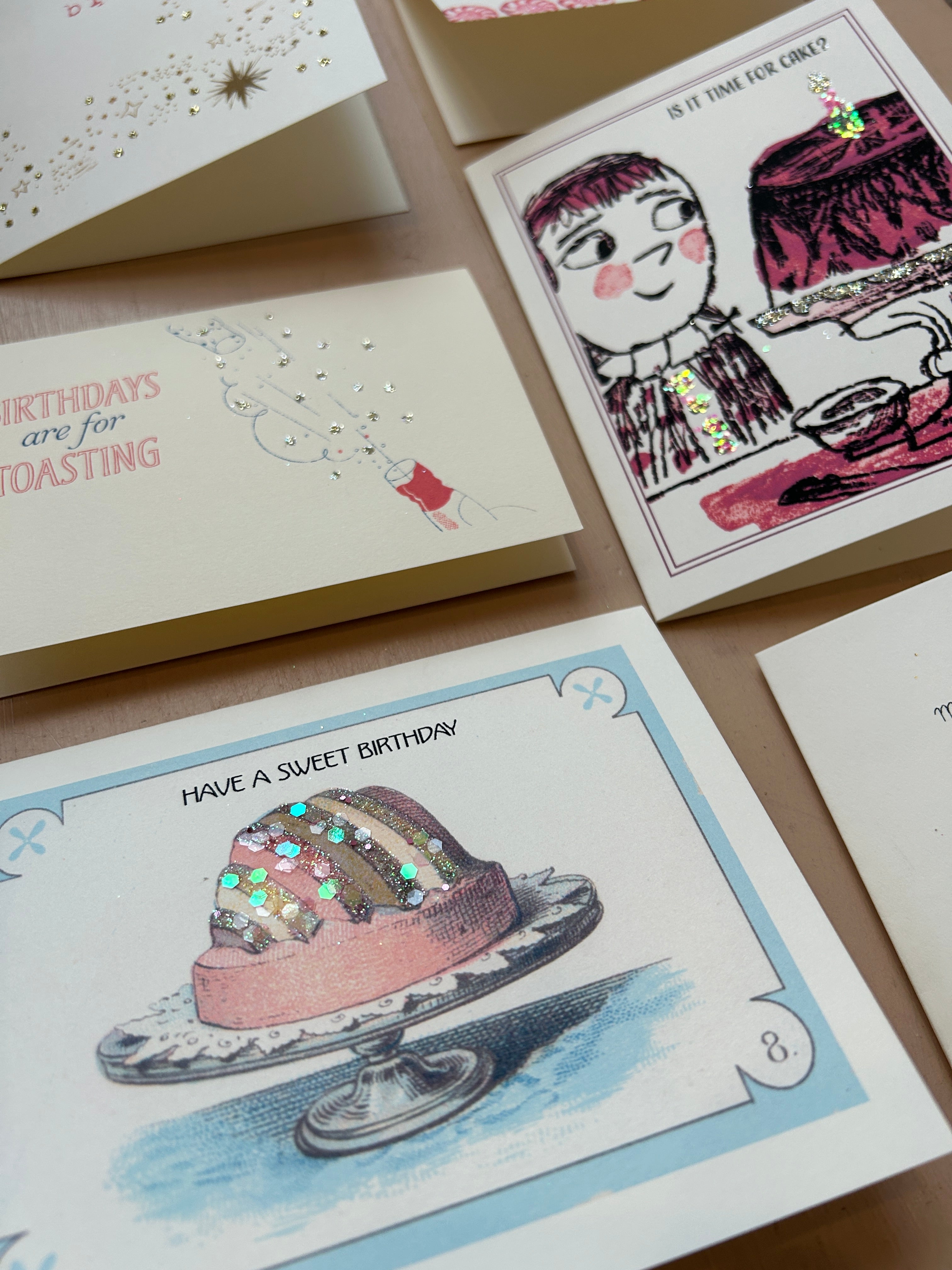Glittered Birthday Greeting Card Assortment - PARCEL