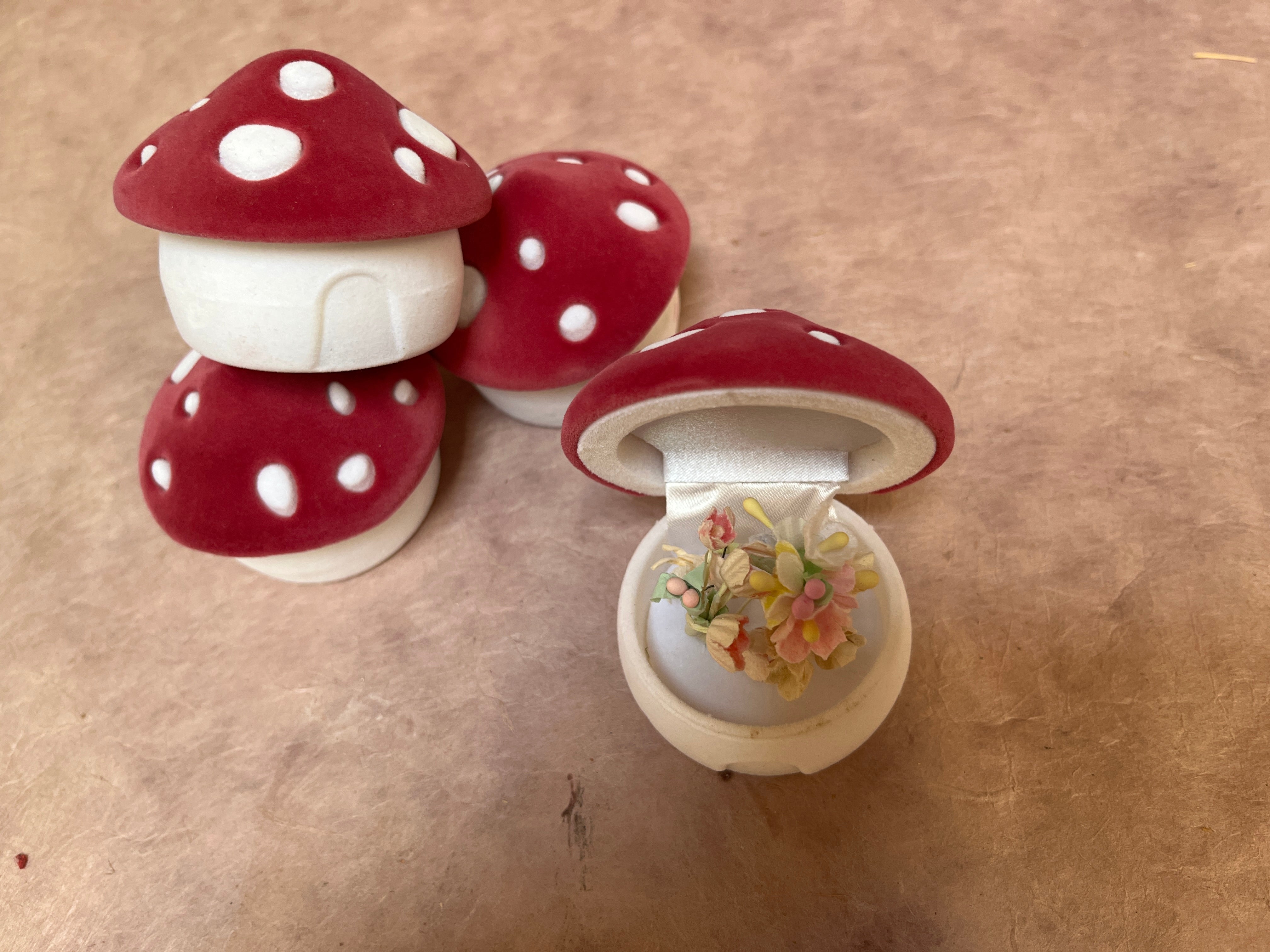 Feeling Mushy Flocked Mushroom Ring Box - PARCEL