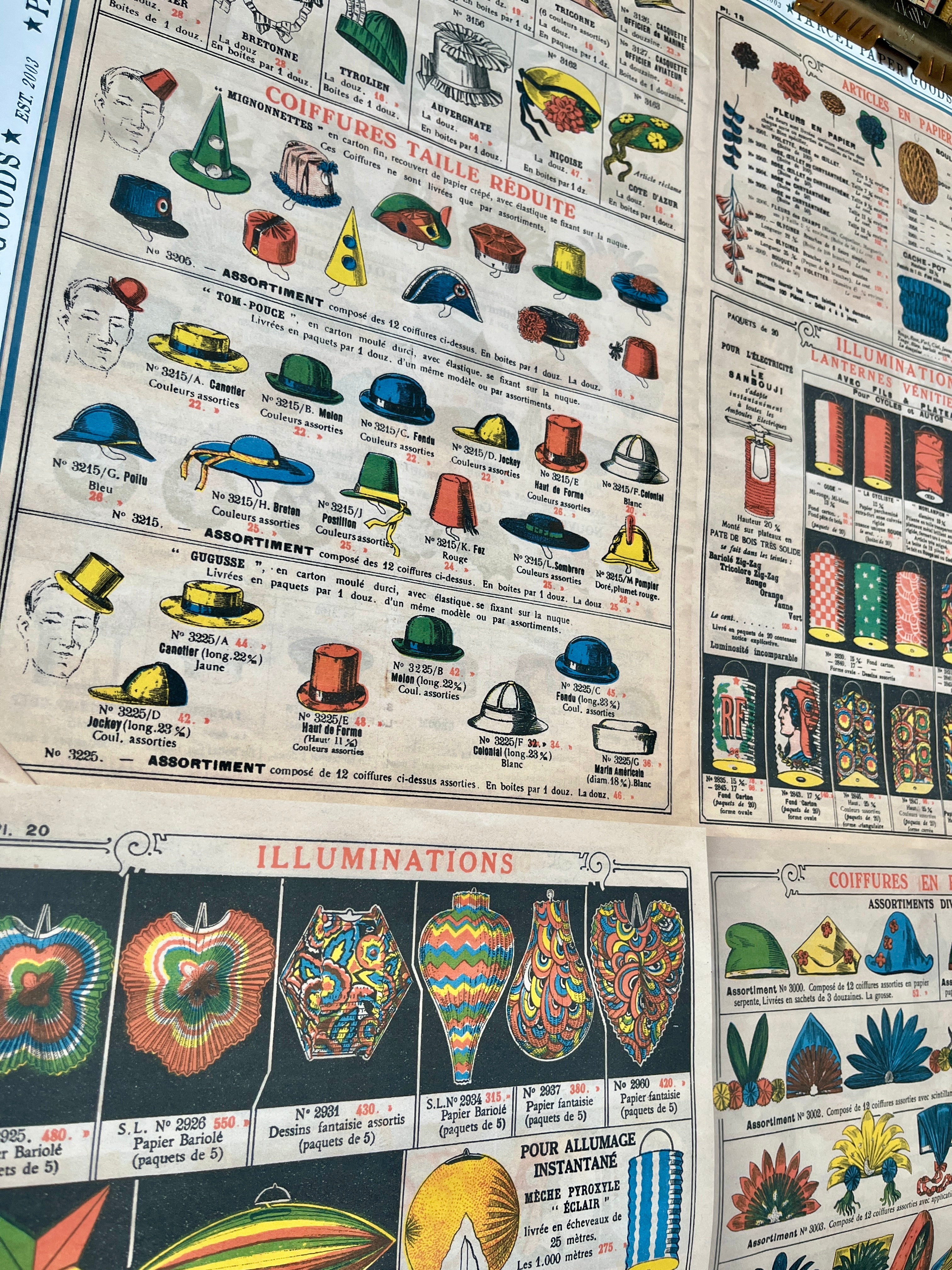 Parcel Artisan Wrapping Paper, Celebratory Hats and Lanterns - PARCEL