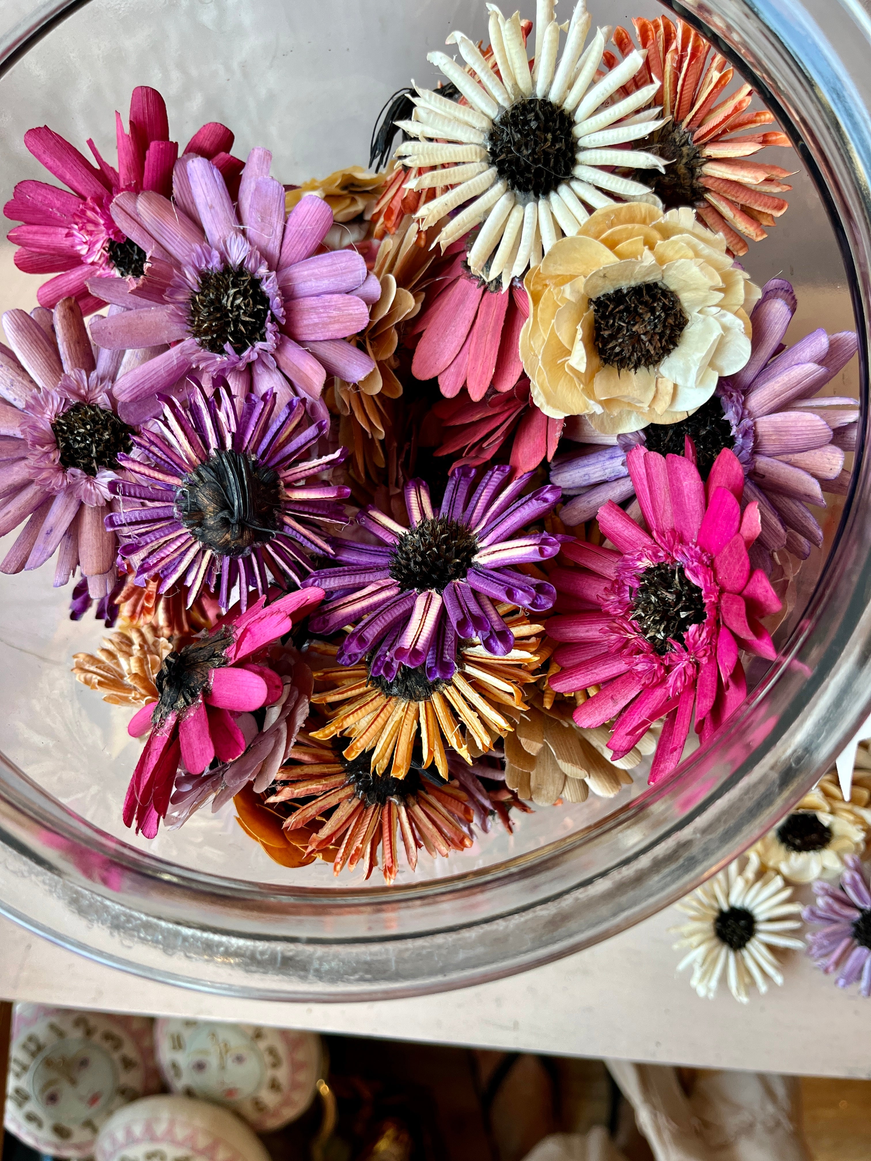 Natural Dyed Wood Flower Heads - PARCEL