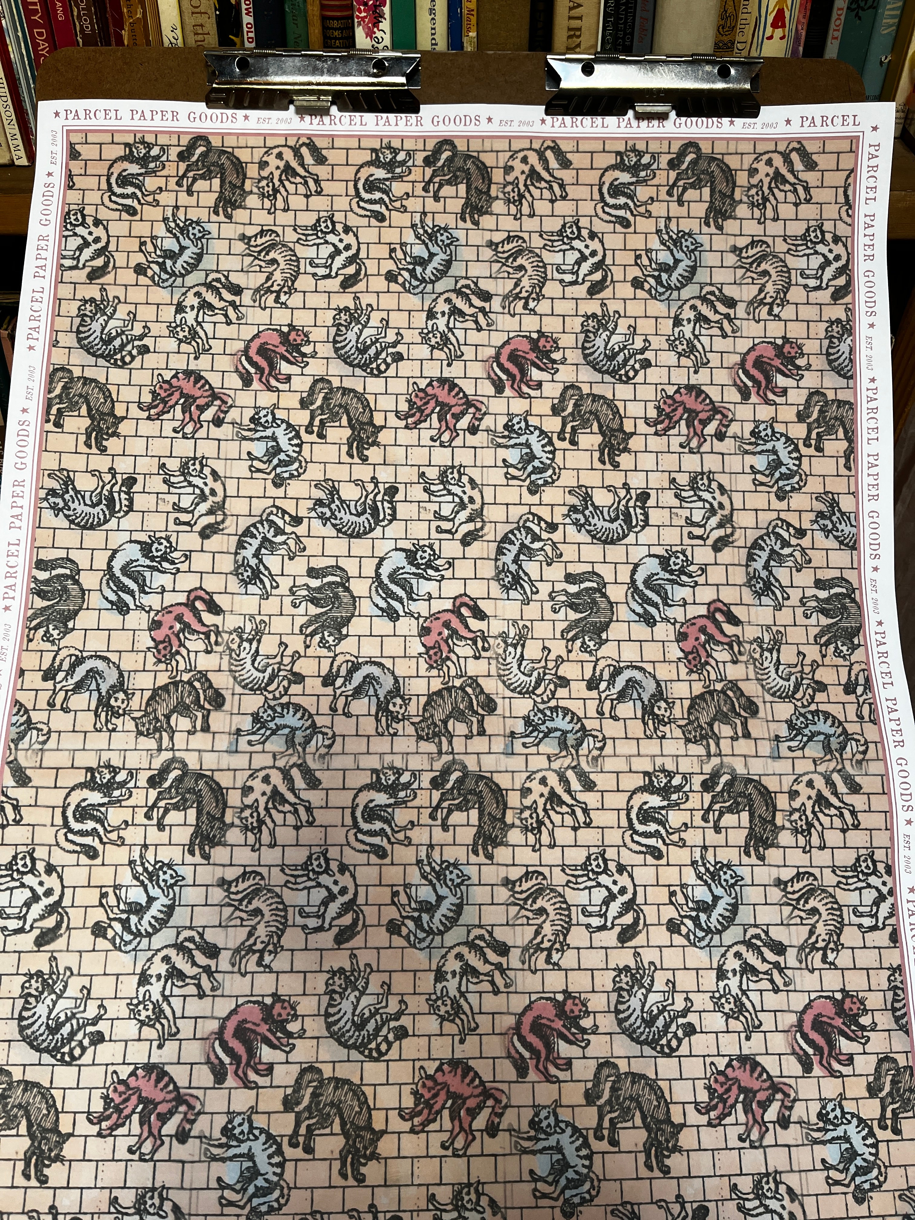 Parcel Artisan Wrapping Paper, Falling Cats - PARCEL