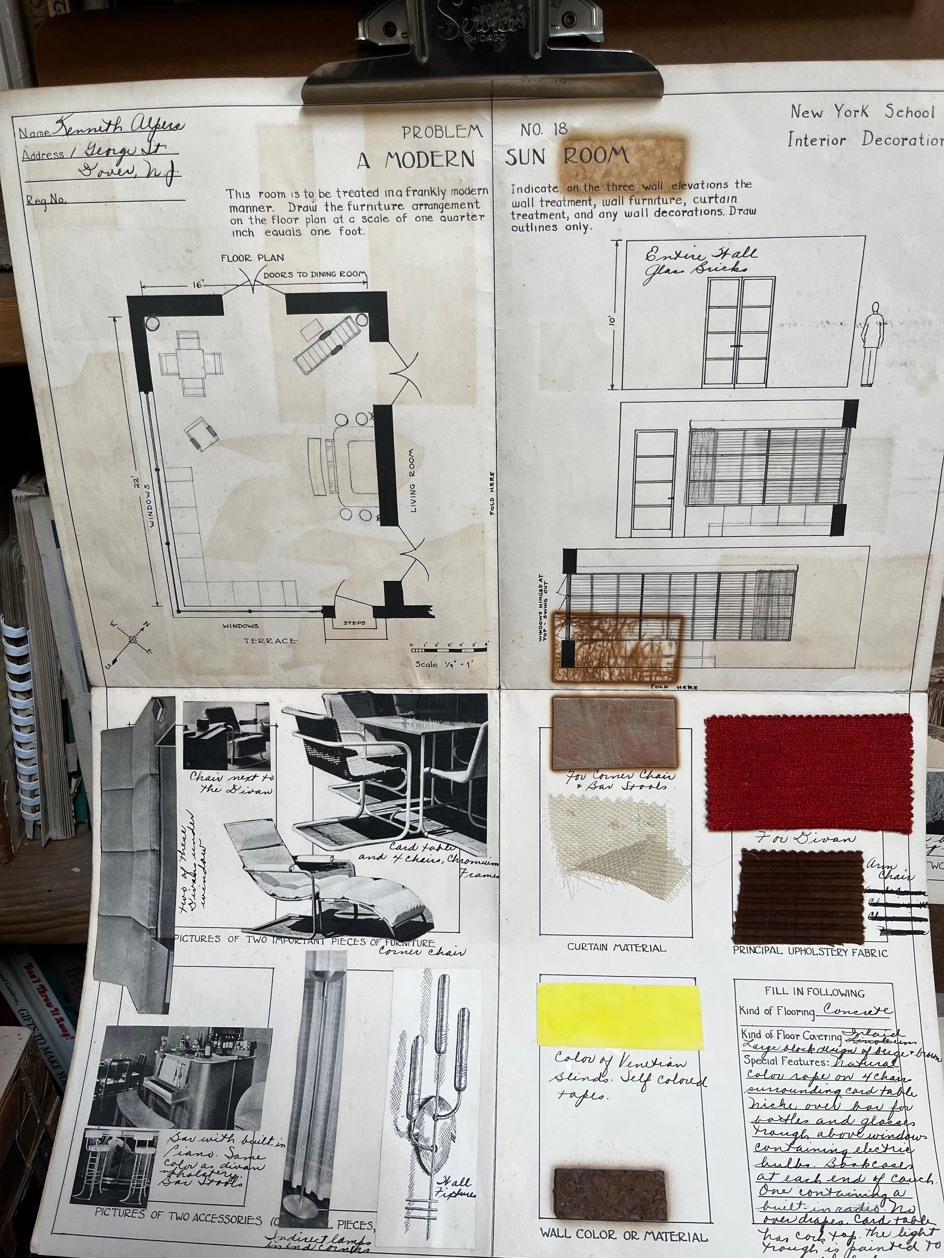 1930's Student Interior Design Project Boards - PARCEL