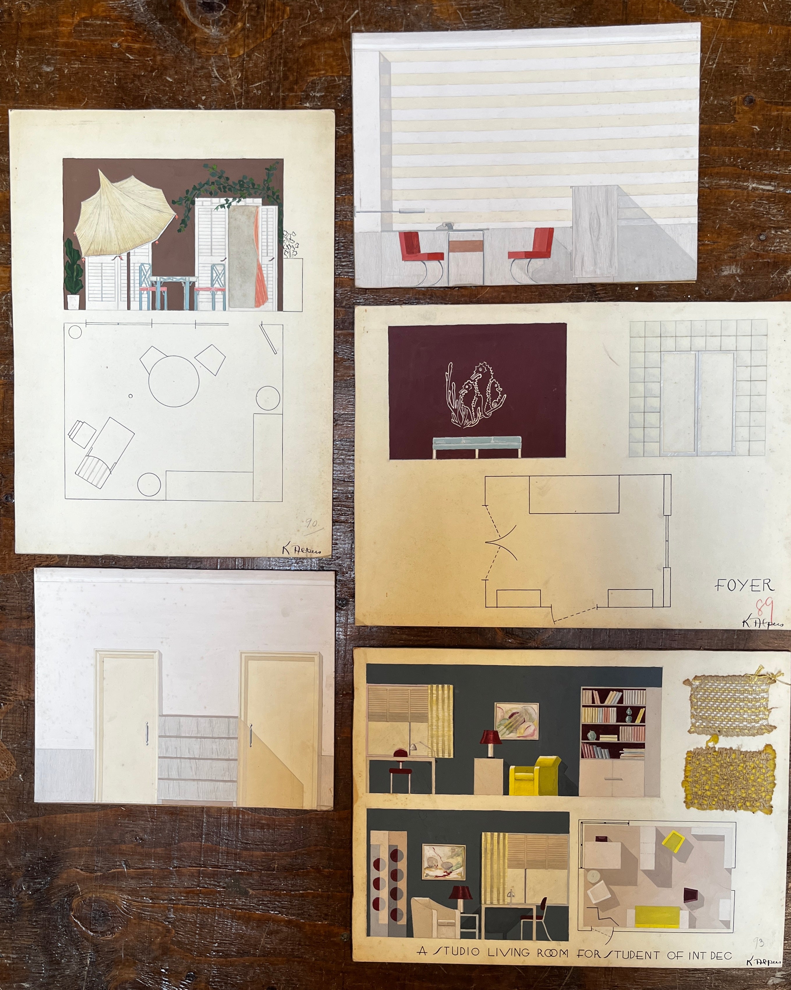 1930's Student Interior Design Project Boards - PARCEL