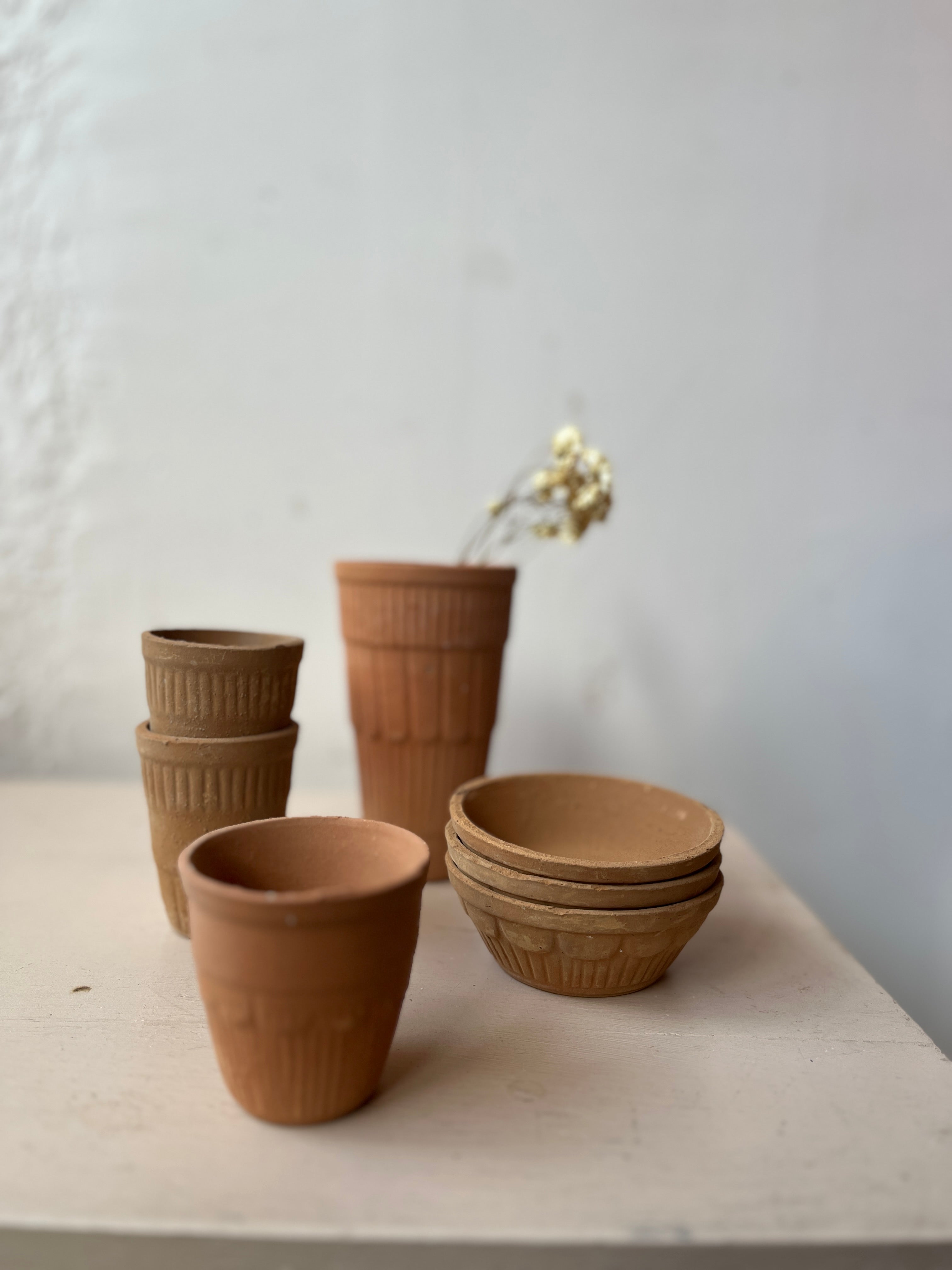 Terracotta Clay Pots and Saucers - PARCEL