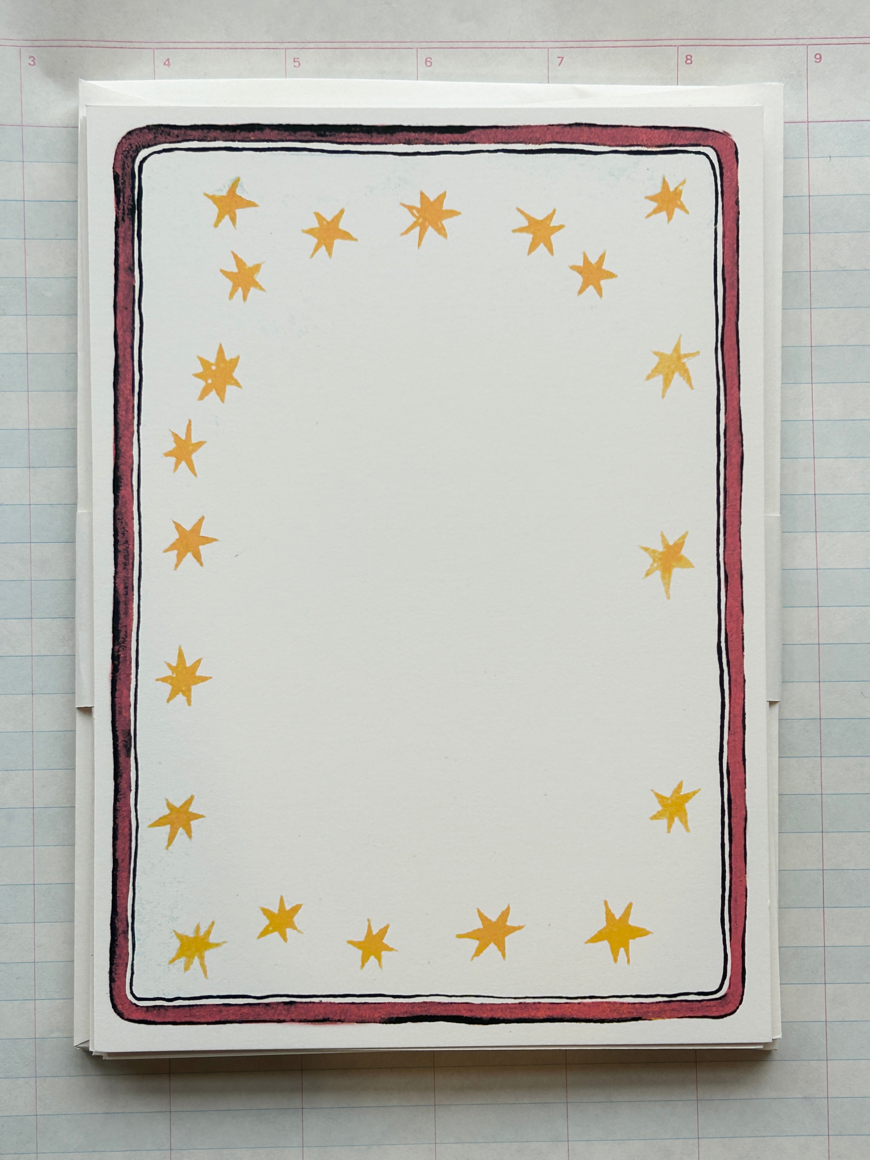 Star & Ribbon Frame Stationery Set - PARCEL